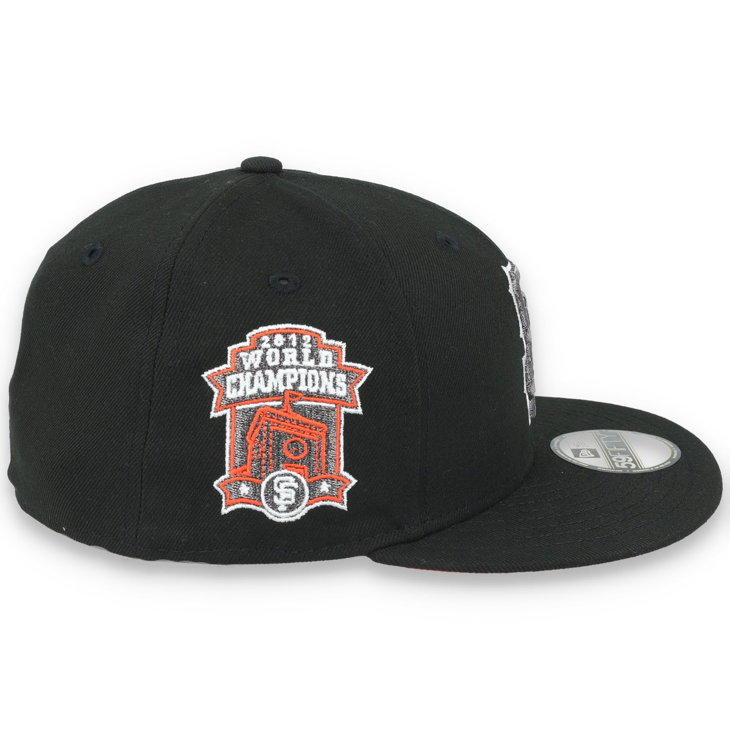 New Era San Francisco Giants 2012 World Series Side Patch 59FIFTY Fitted Hat-Metallic Grey/Black