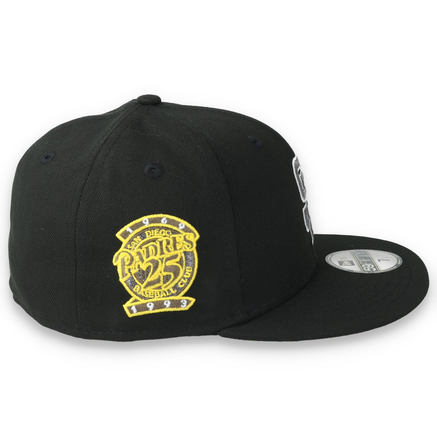 New Era San Diego Padres 25th Anniversary Side Patch 59FIFTY Fitted Hat-Metallic Grey/Black