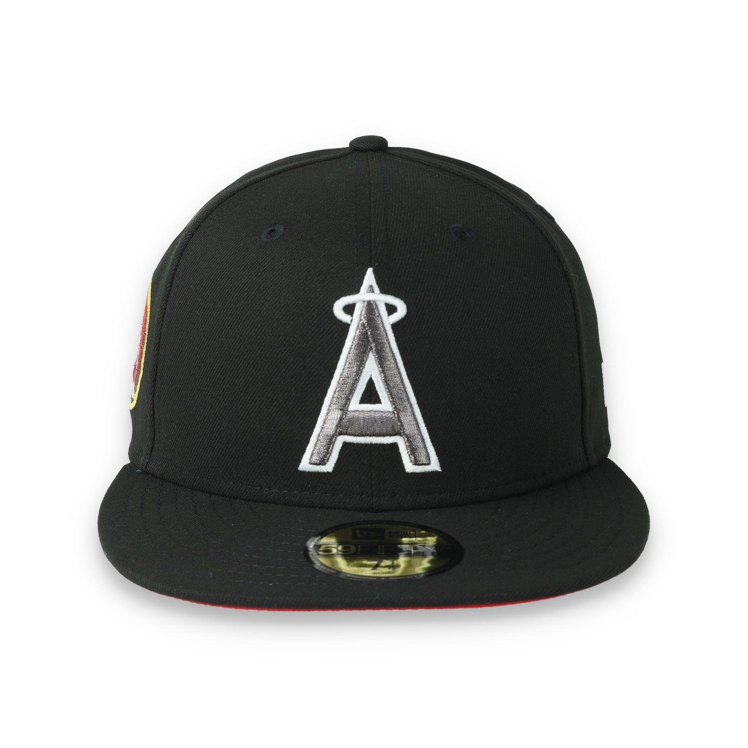 New Era Los Angeles Angels 25th Anniversary Side Patch 59FIFTY Fitted Hat-Metallic Grey/Black