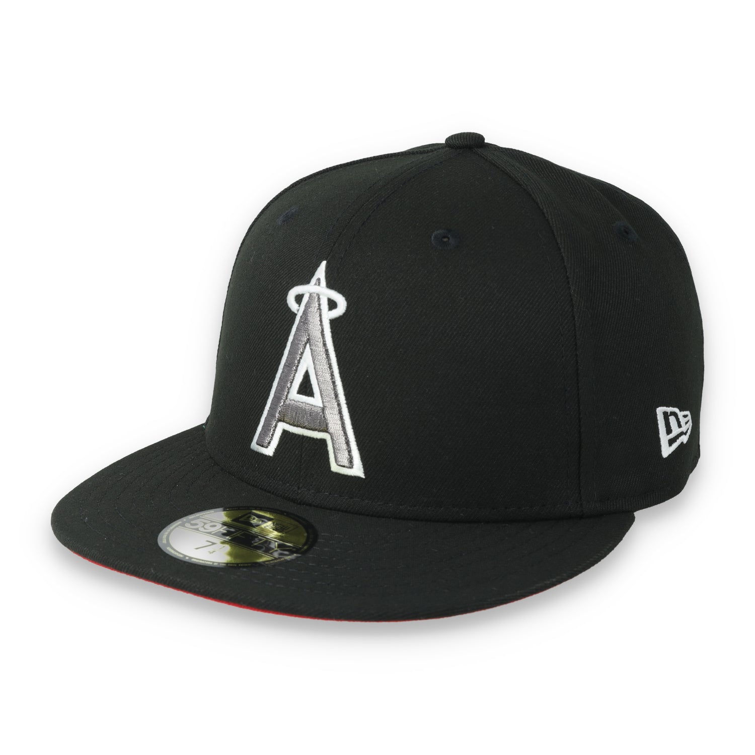 New Era Los Angeles Angels 25th Anniversary Side Patch 59FIFTY Fitted Hat-Metallic Grey/Black