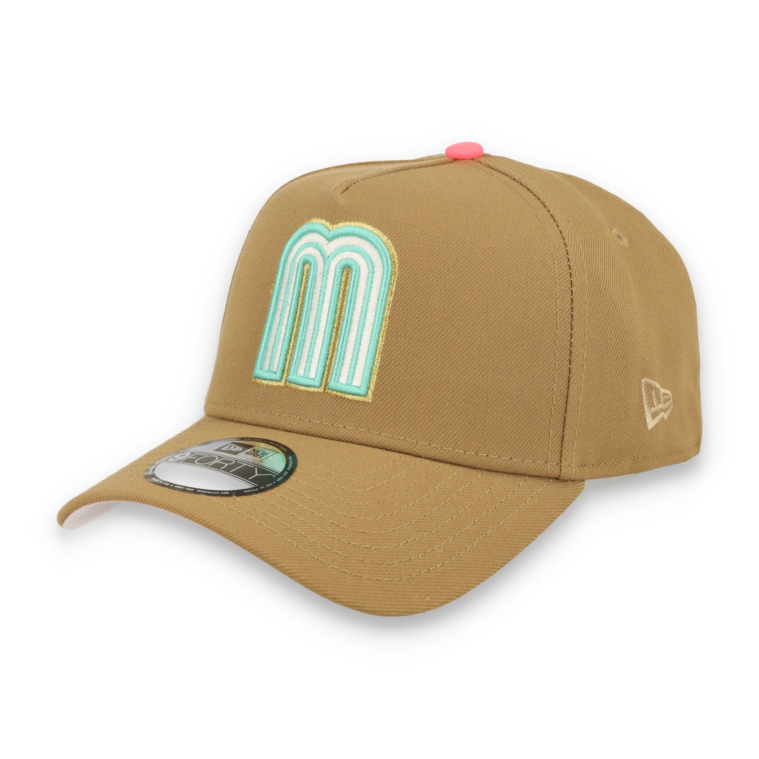 New Era Mexico WBC 9FORTY A-Frame Snapback Hat-Khaki