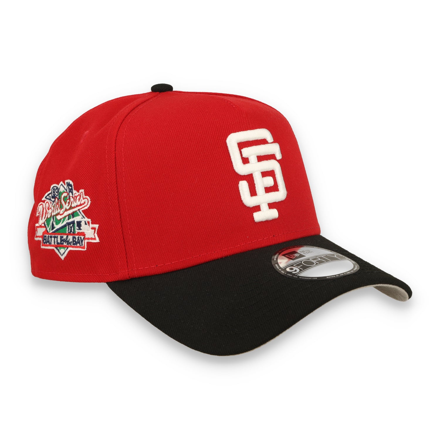 New Era San Francisco Giants 1989 Battle Of the Day 9FORTY A-Frame Snapback Hat-Scarlet/Black