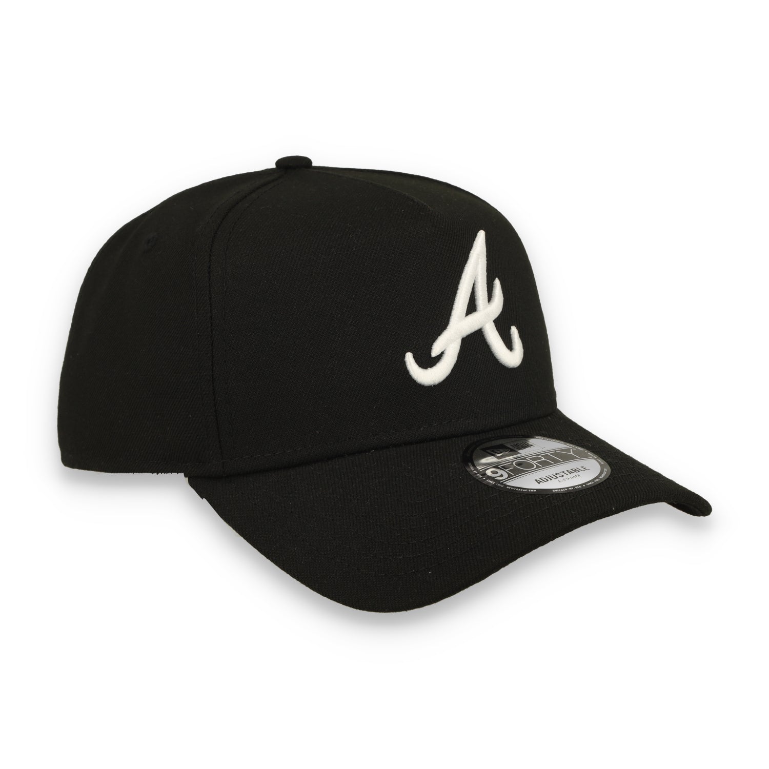 New Era Atlanta Brave 9FORTY A-Frame Snapback Hat-Black/White