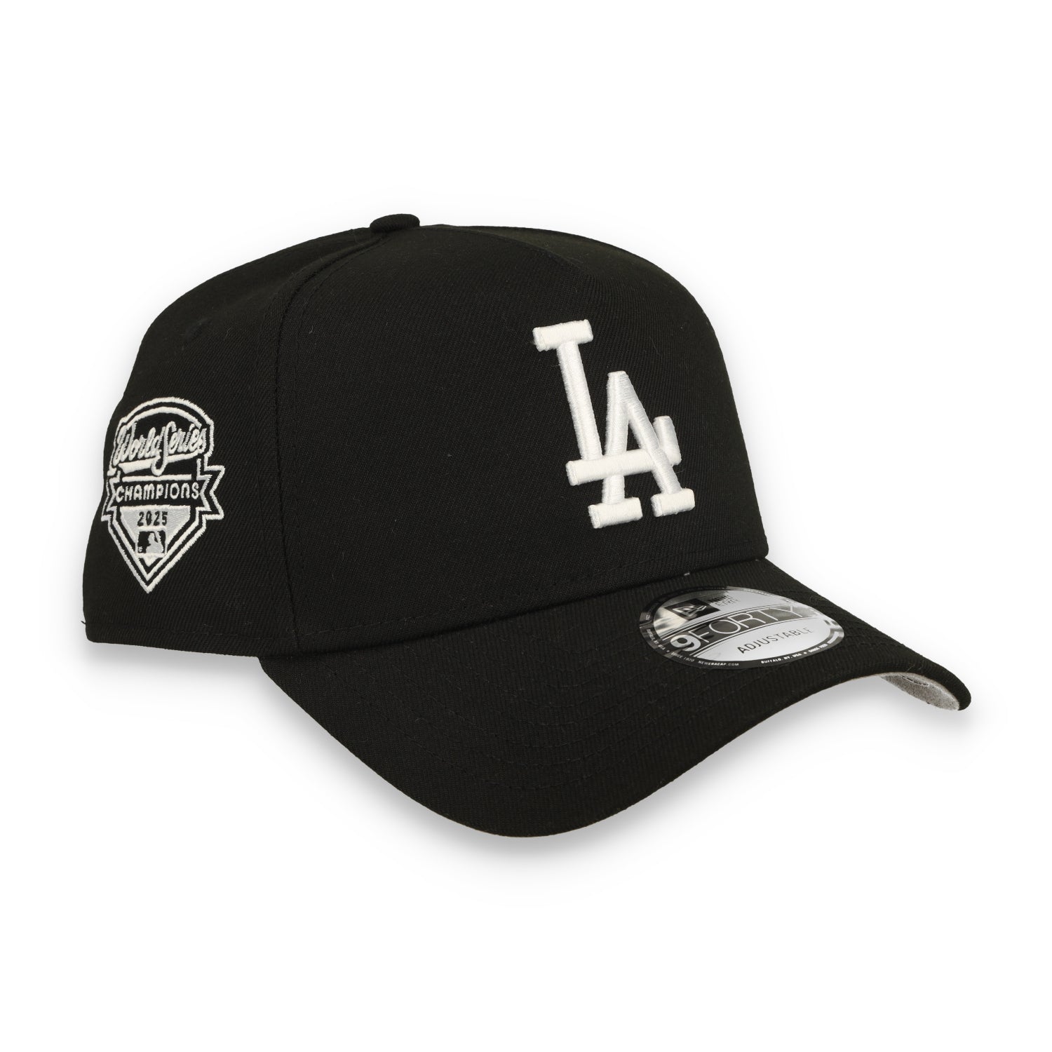 New Era Los Angeles Dodgers 2025 WS Champs 9FORTY A-Frame Snapback Hat-Black/White