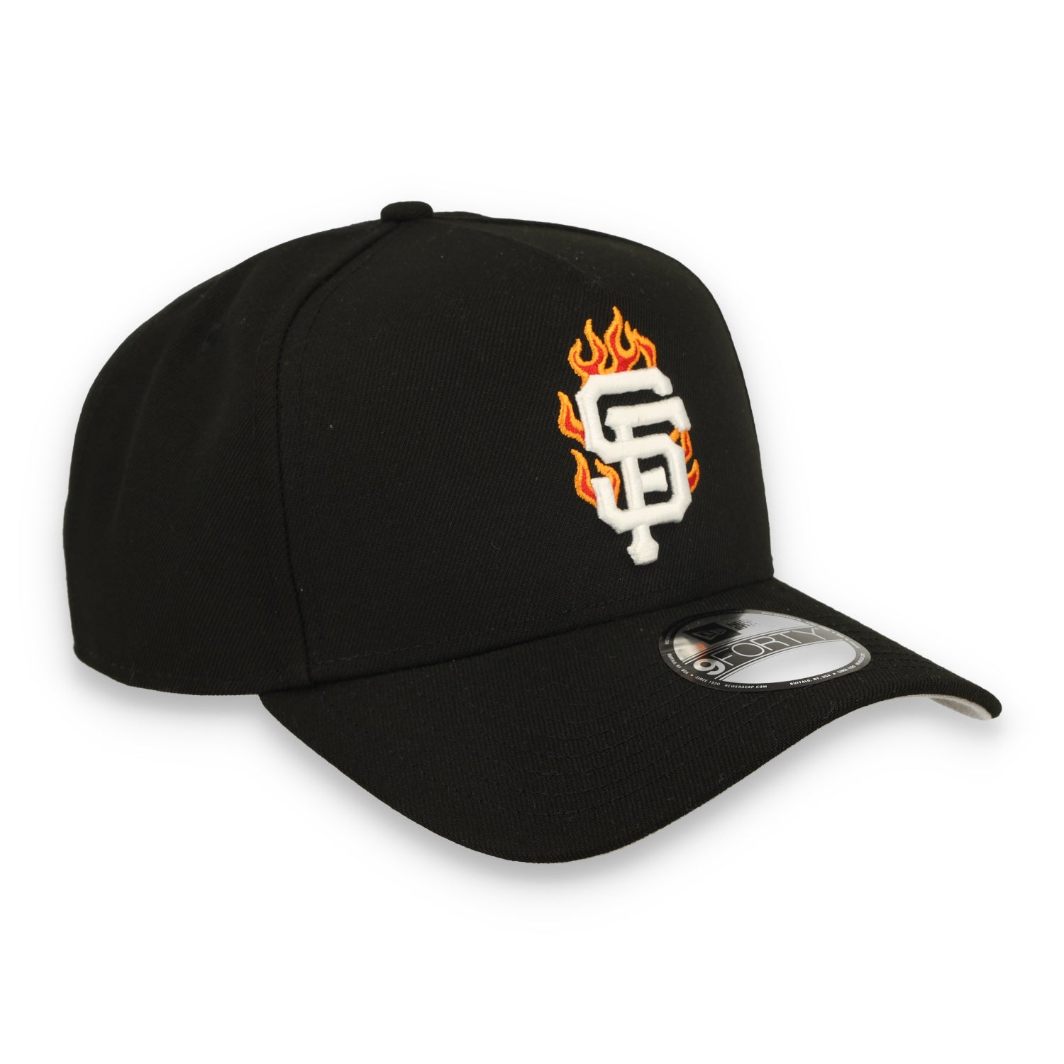 New Era San Francisco Giants Team Fire 9FORTY A-Frame Snapback Hat-Black