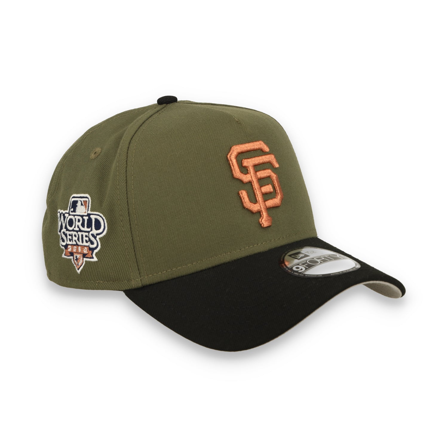 New Era San Francisco Giants 2010 World Series 9FORTY A-Frame Snapback Hat-New Olive/Black