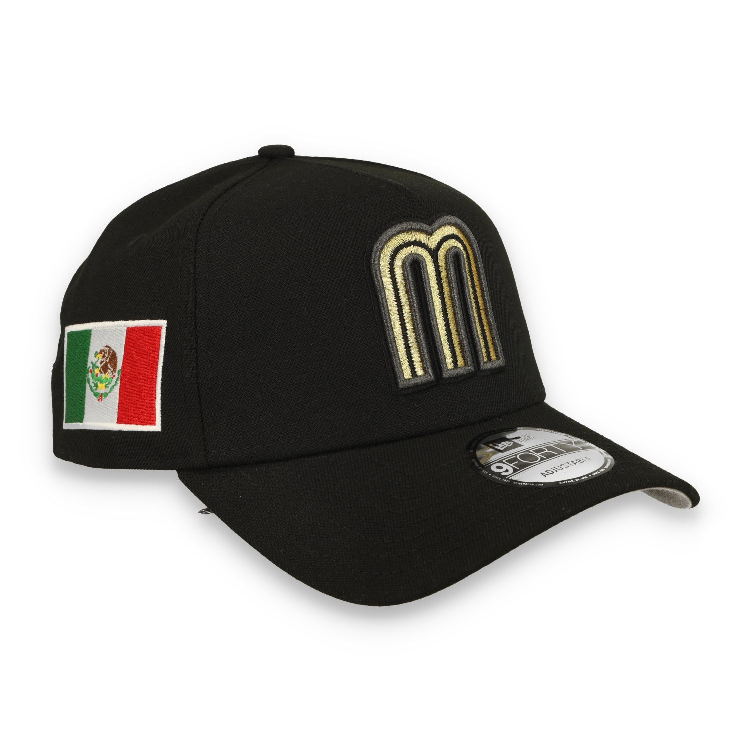 New Era Mexico WBC 9FORTY A-Frame Snapback Hat-Black/Gold