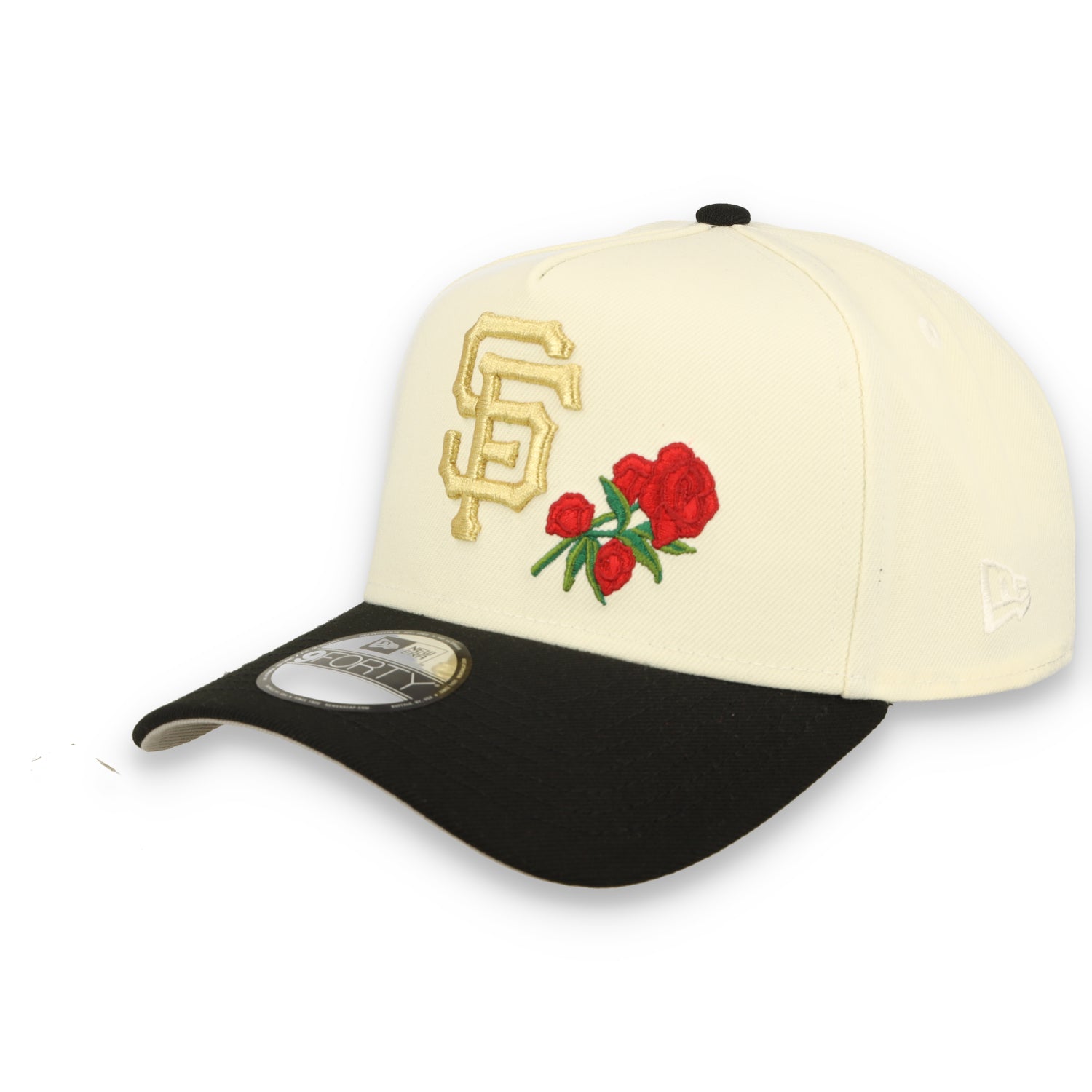 New Era San Francisco Giants Roses 9FORTY A-Frame Snapback Hat-Chrome White