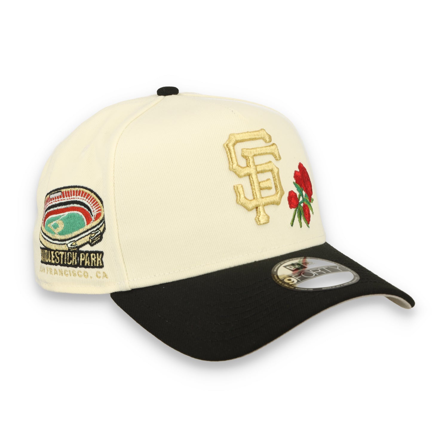 New Era San Francisco Giants Roses 9FORTY A-Frame Snapback Hat-Chrome White