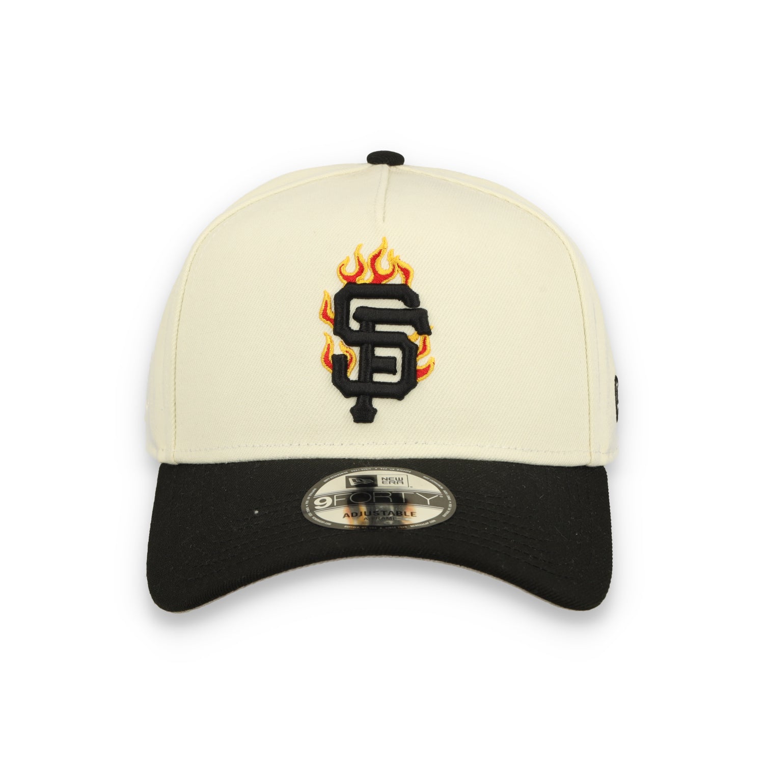 New Era San Francisco Giants Team Fire 9FORTY A-Frame Snapback Hat-Chrome White