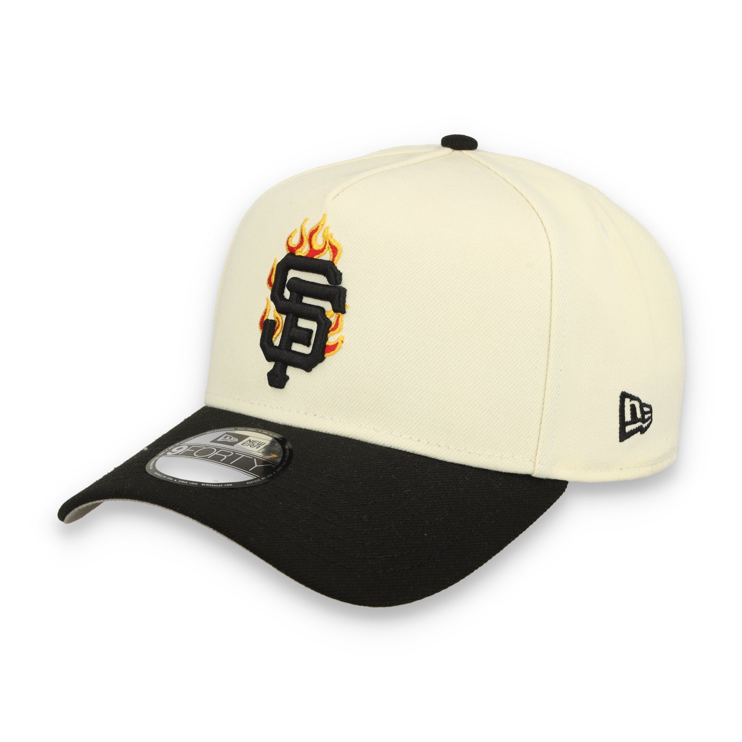 New Era San Francisco Giants Team Fire 9FORTY A-Frame Snapback Hat-Chrome White