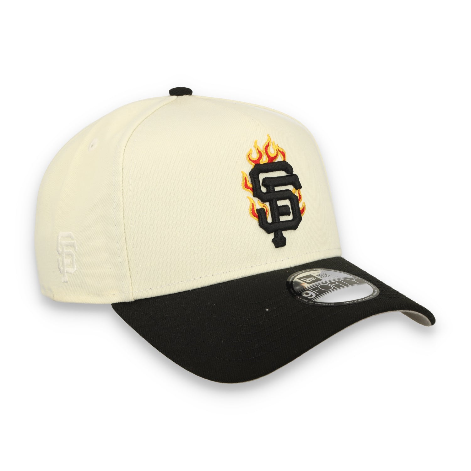 New Era San Francisco Giants Team Fire 9FORTY A-Frame Snapback Hat-Chrome White