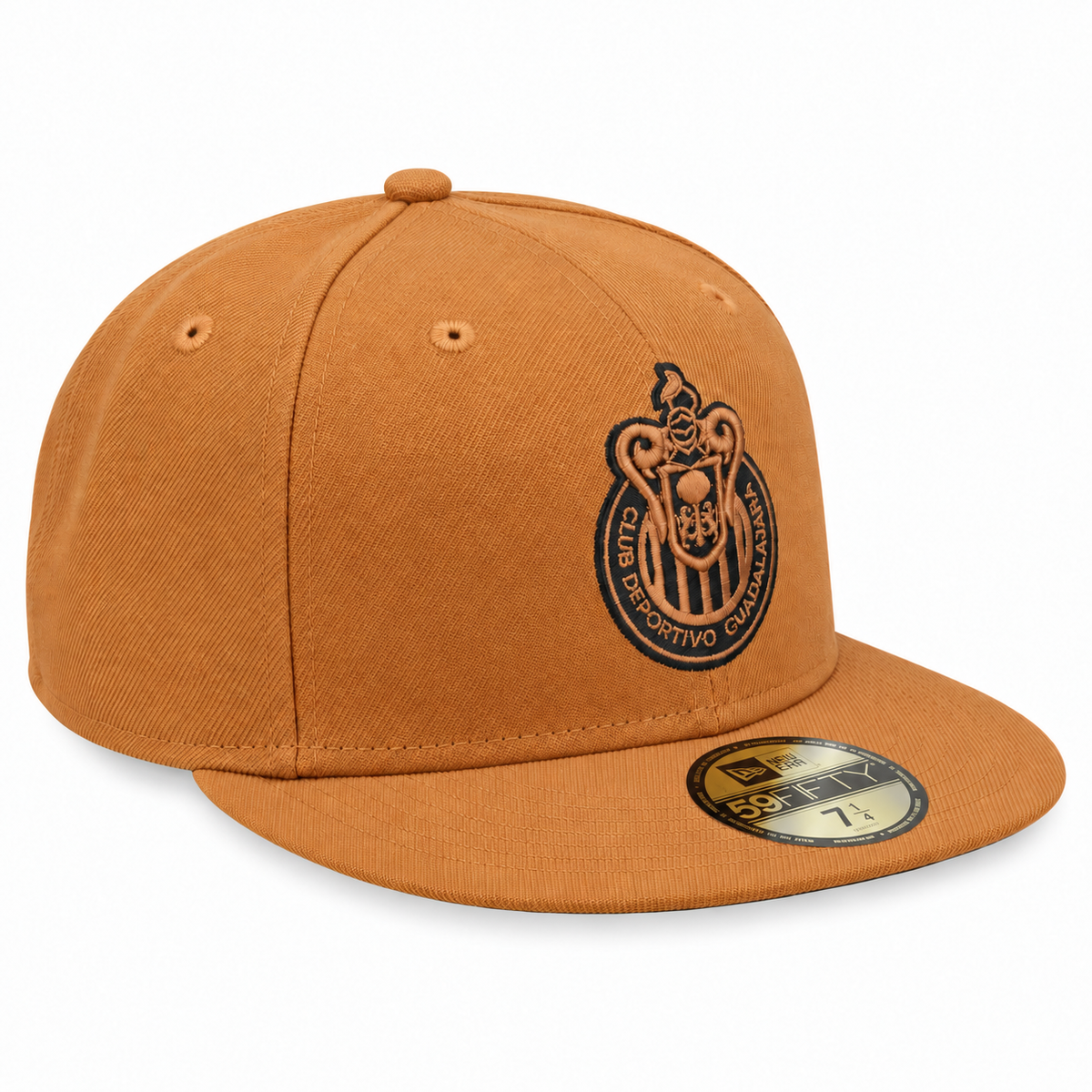 New Era C.D. Guadalajara Chivas 59FIFTY fitted hat, bronze and black, opposite front angled view