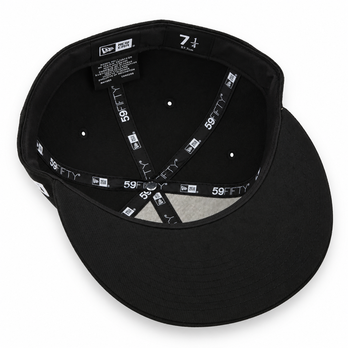 New Era Chivas 71079834 black and white 59FIFTY fitted hat - interior underbill