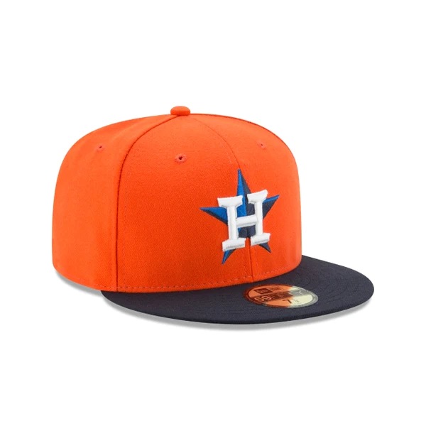 HOUSTON ASTROS NEW ERA AUTHENTIC COLLECTION 59FIFTY FITTED-ON-FIELD COLLECTION-ORANGE