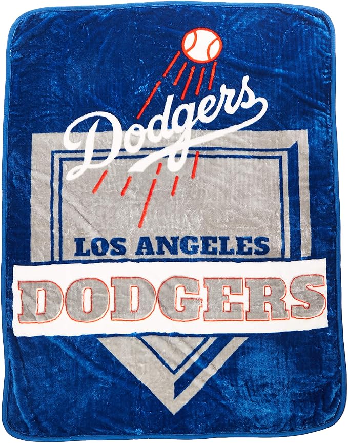 MLB Los Angeles Dodgers Super Soft Royal Plush Raschel Throw Blanket 60"x80"