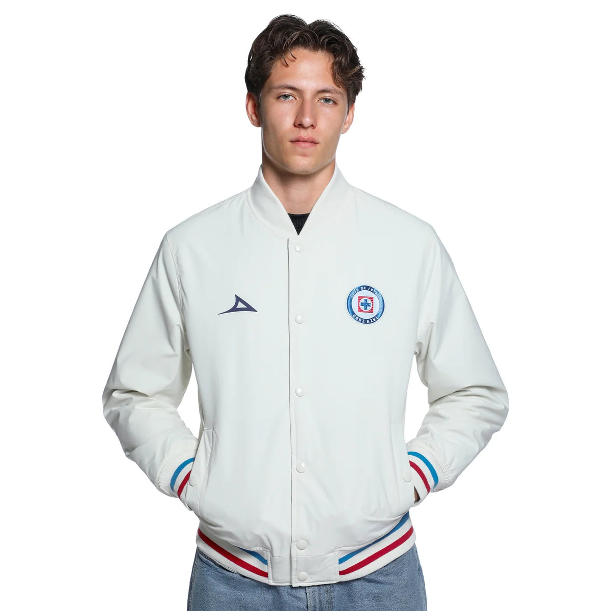 Pirma Men's Cruz Azul Bomber Jacket- Beige