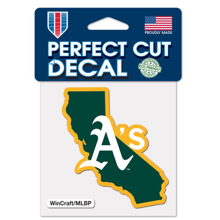 OAKLAND A'S STATE PERFECT CUT COLOR DECAL 4" X 4"