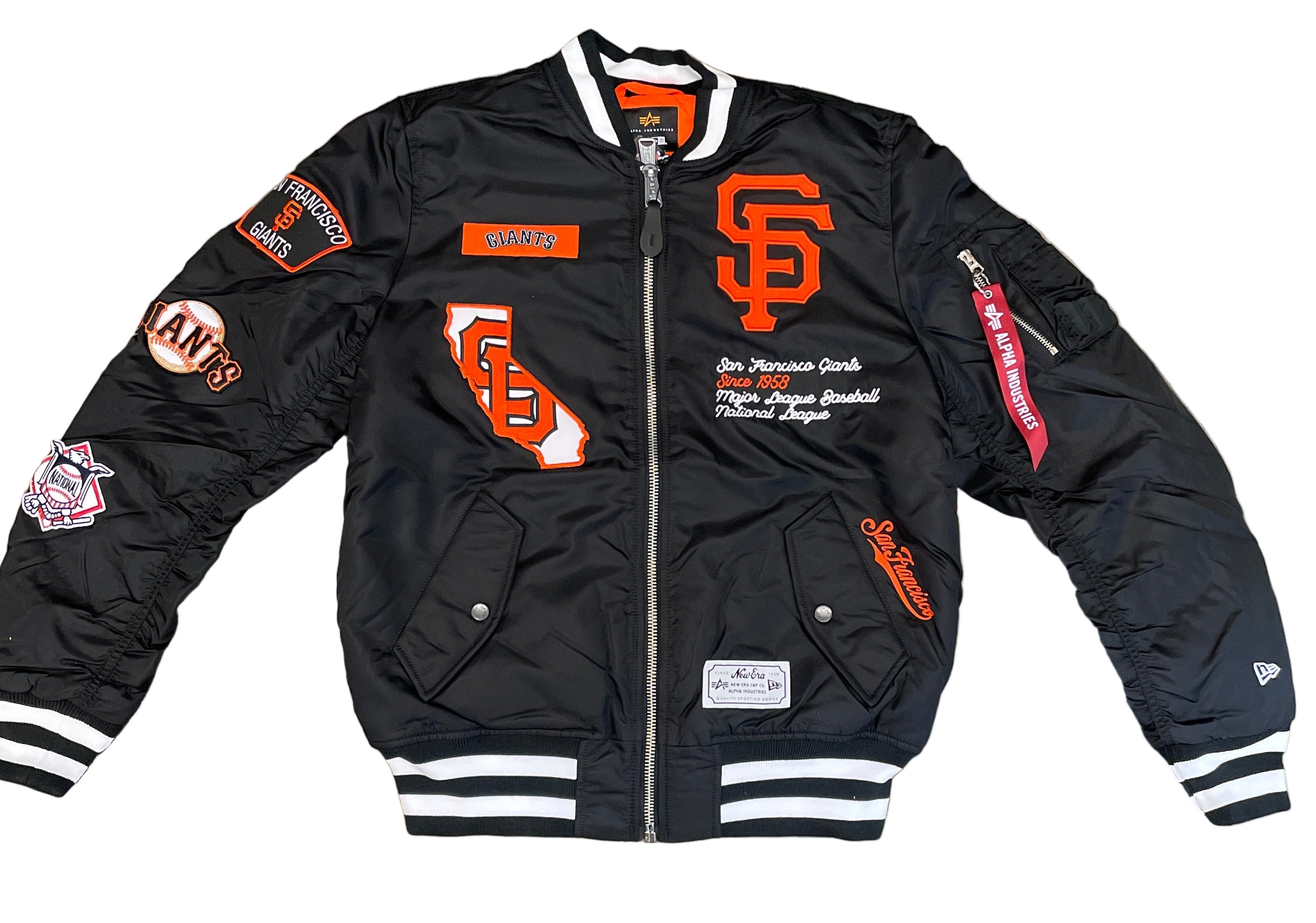 New Era Alpha Industries San Francisco Giants Bomber Jacket - Black
