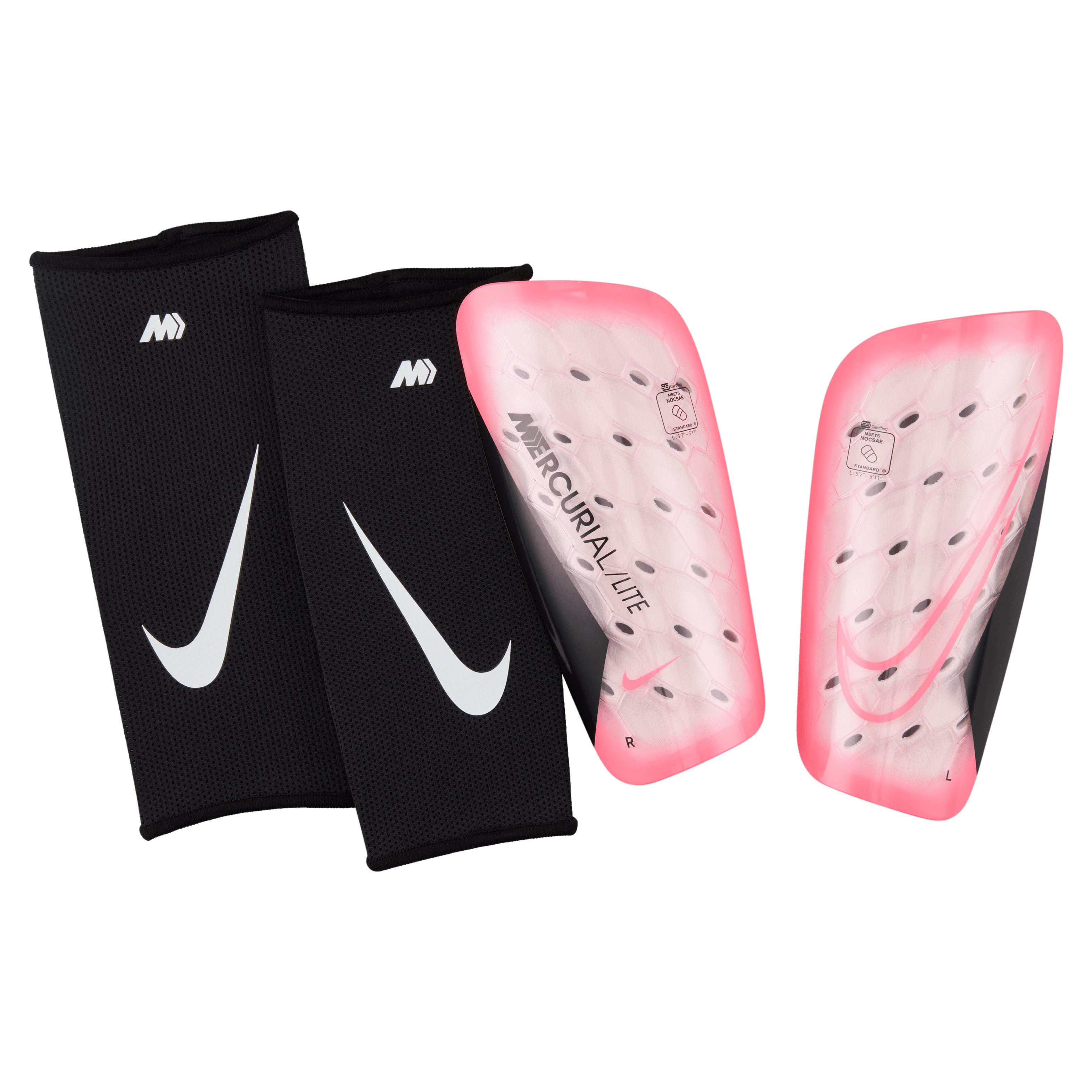 Nike Mercurial Lite Soccer Shin Guards-SUNSET PULSE/BLACK