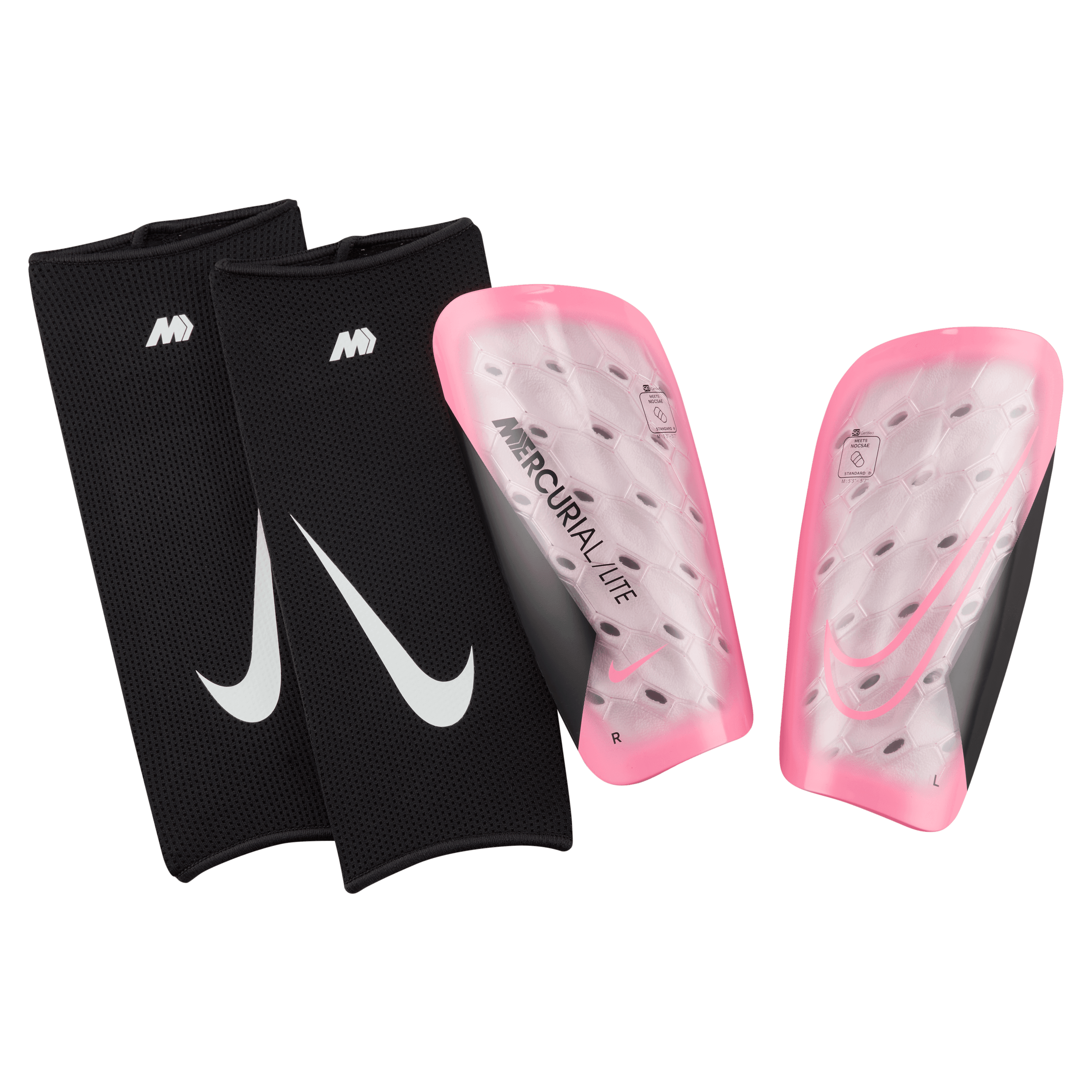 Nike Mercurial Lite Shin Guards-EMBER GLOW/AURORA GREEN/AURORA GREEN