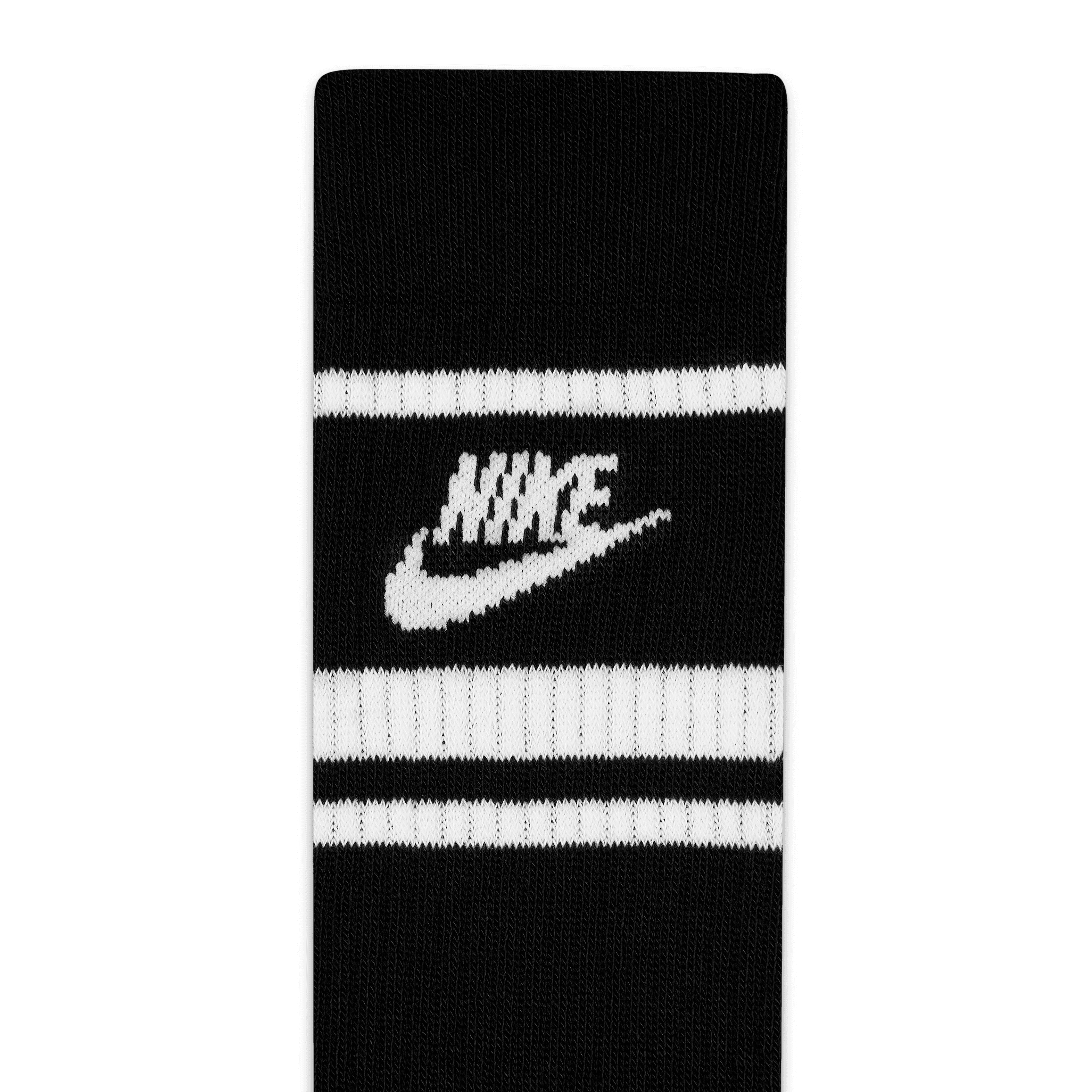 Nike Sportswear Dri-FIT Everyday Essential Crew Socks (3 Pairs)-Black