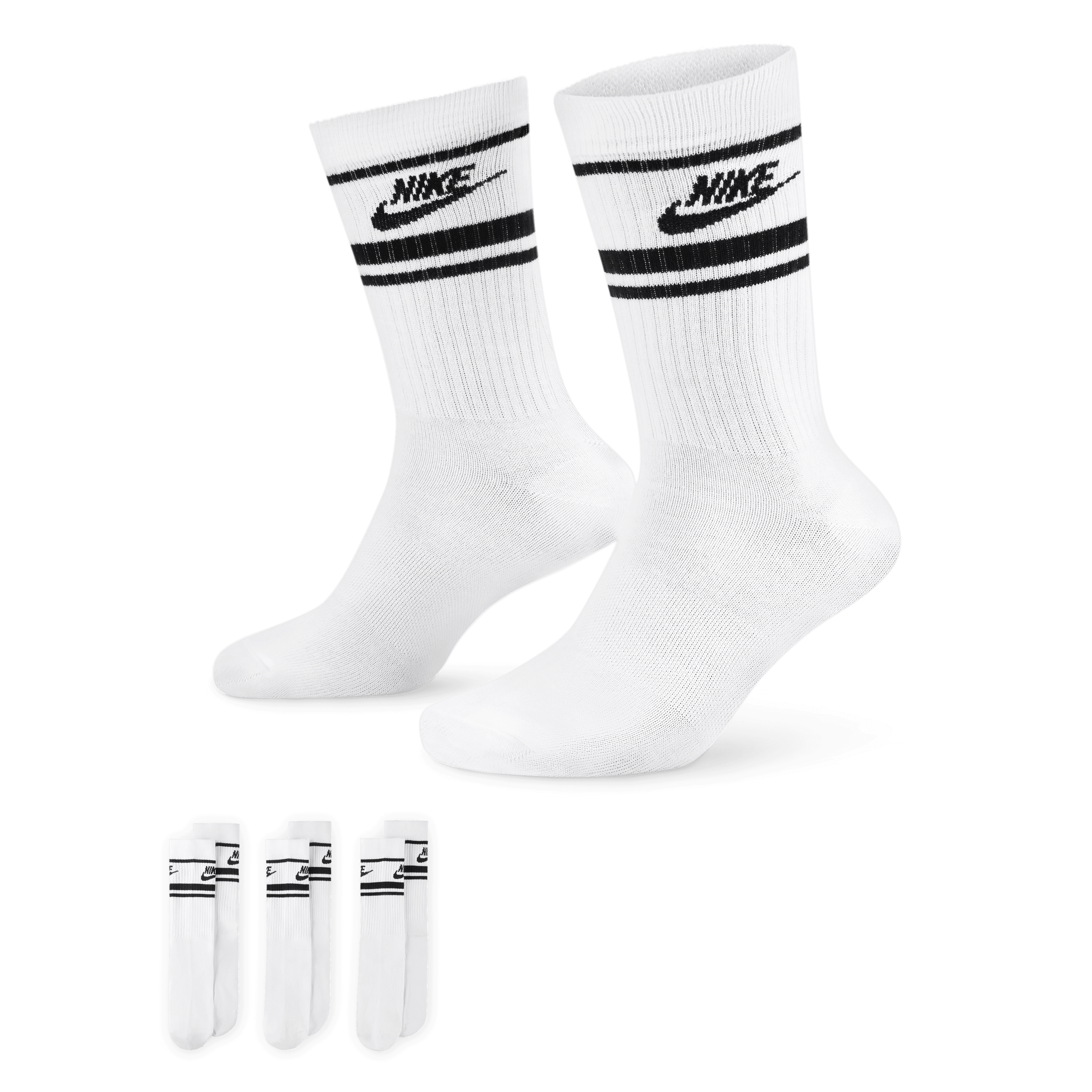 Nike Sportswear Dri-FIT Everyday Essential Crew Socks (3 Pairs)-White