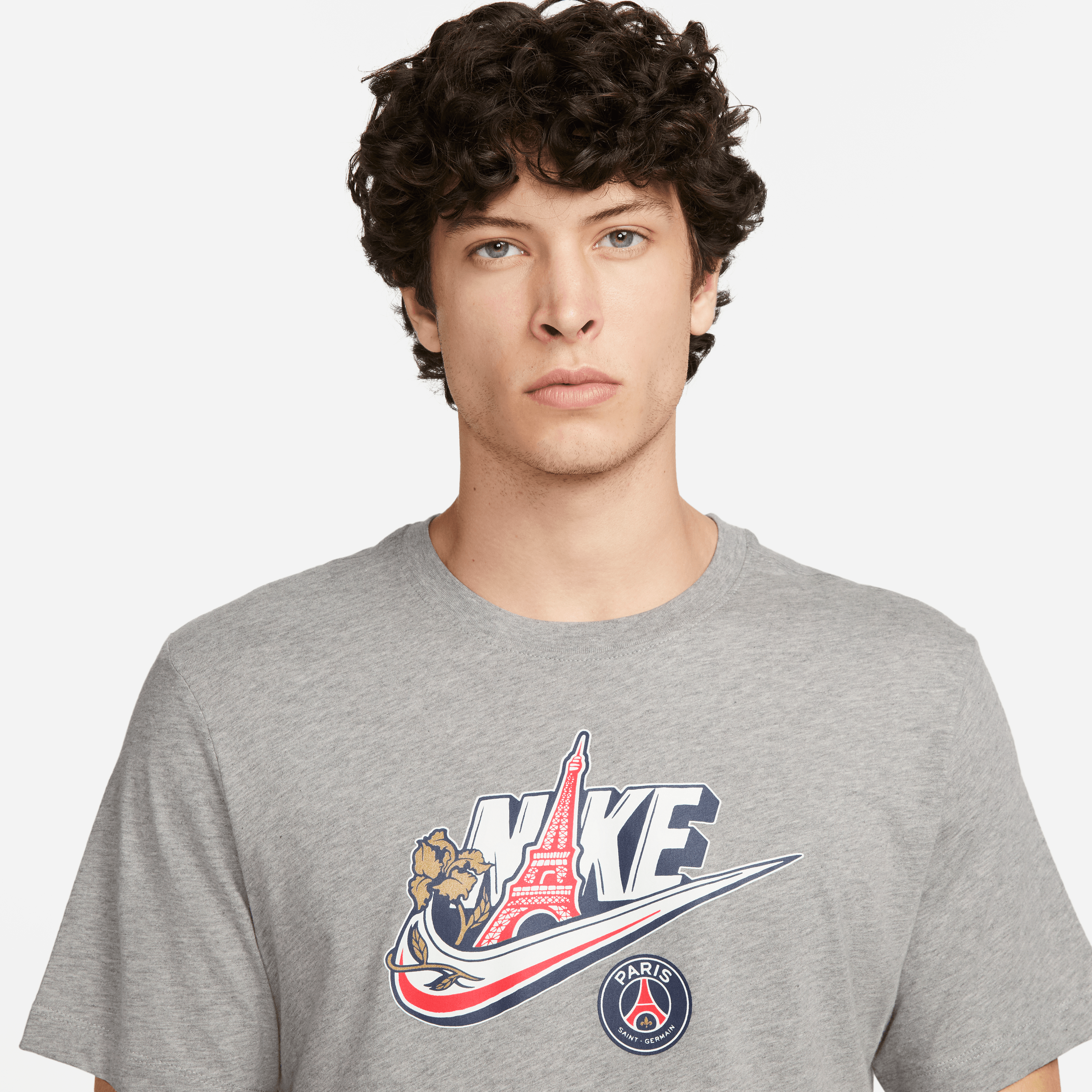 Nike Men's Paris Saint-Germain Futura T-Shirt-Grey