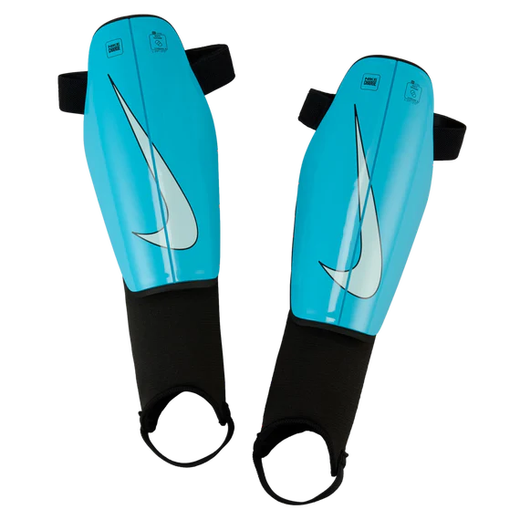 Nike Charge Kids' Soccer Shin Guards BLUE FURY/BLACK/GLACIER BLUE