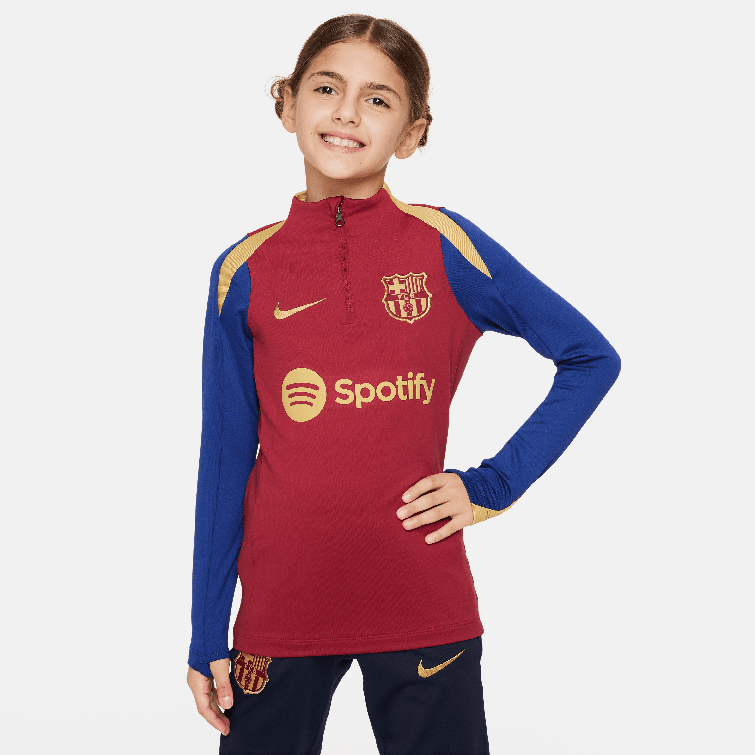 Nike Youth FC Barcelona Quarter Zip Drill Top