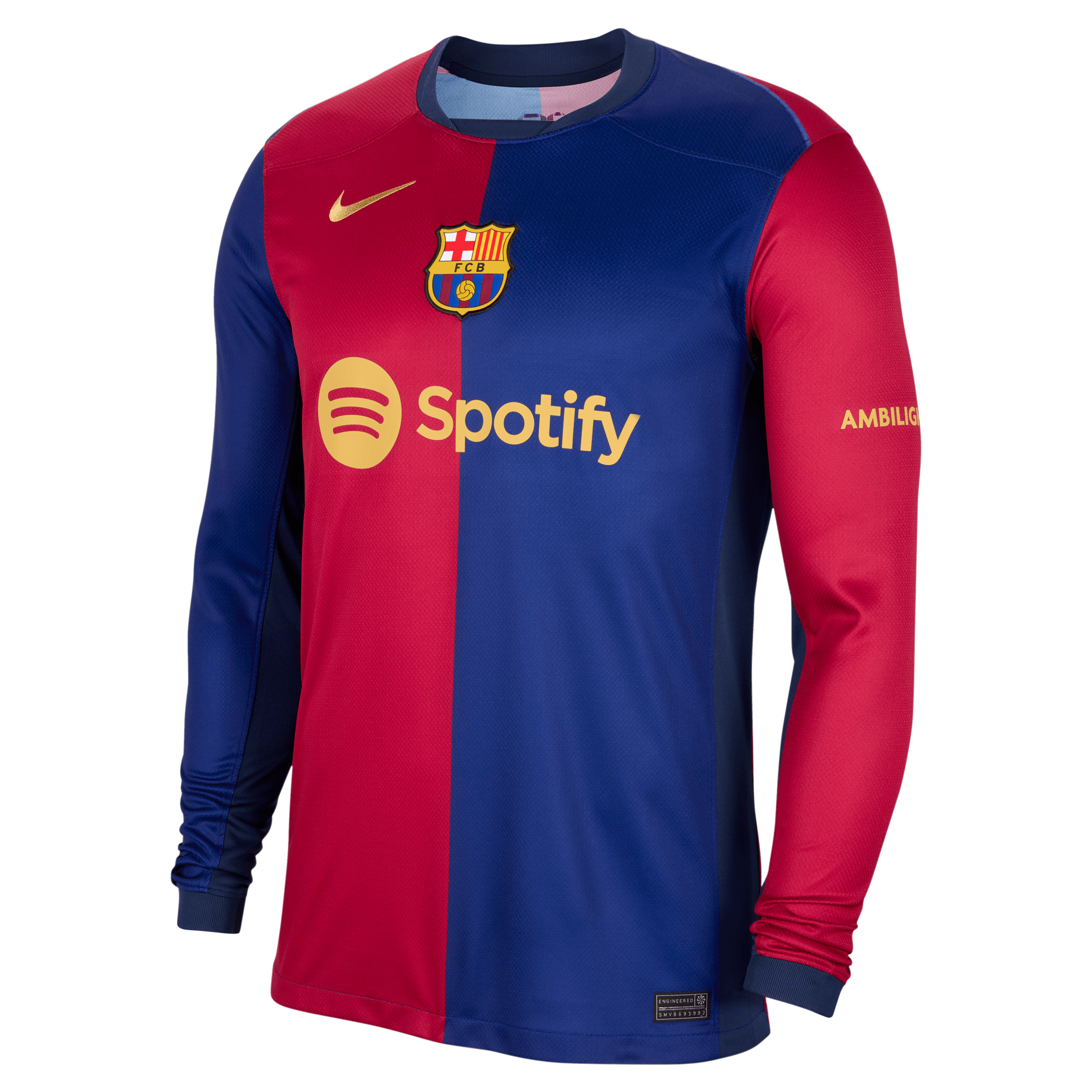 Nike Men's FC Barcelona Stadium Home Long Sleeve Dri-FIT Soccer Jersey 24/25