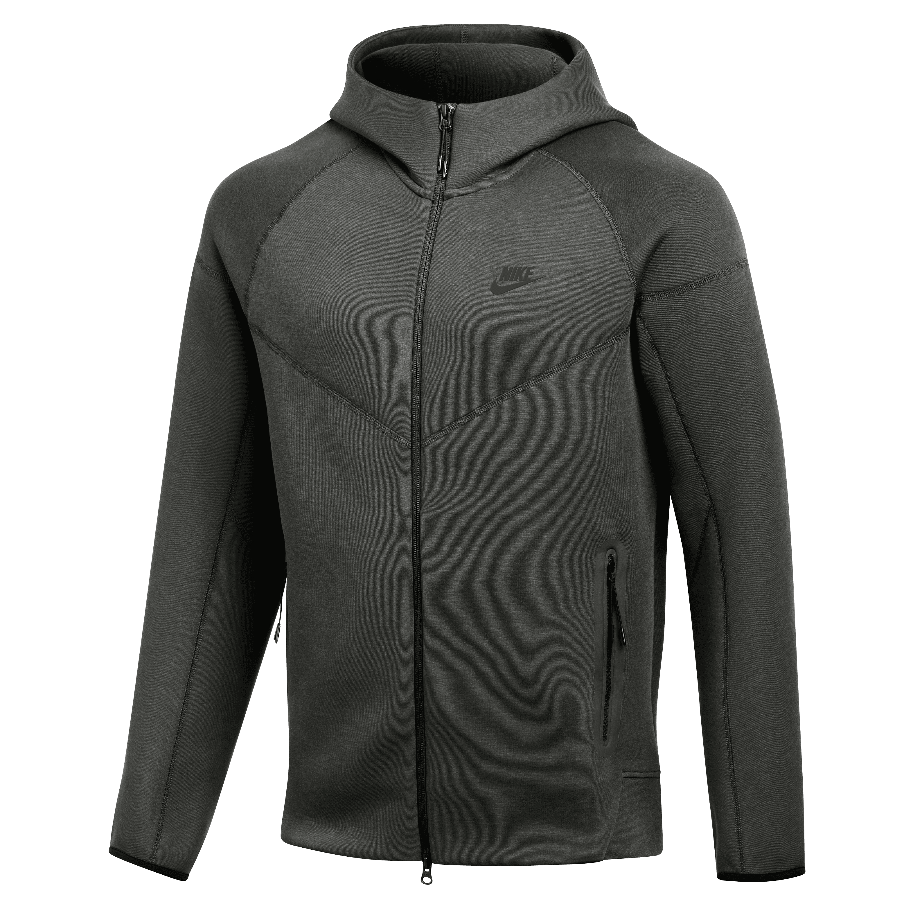 Nike Men's Black Tech Fleece Full-Zip Windrunner Hoodie -gre