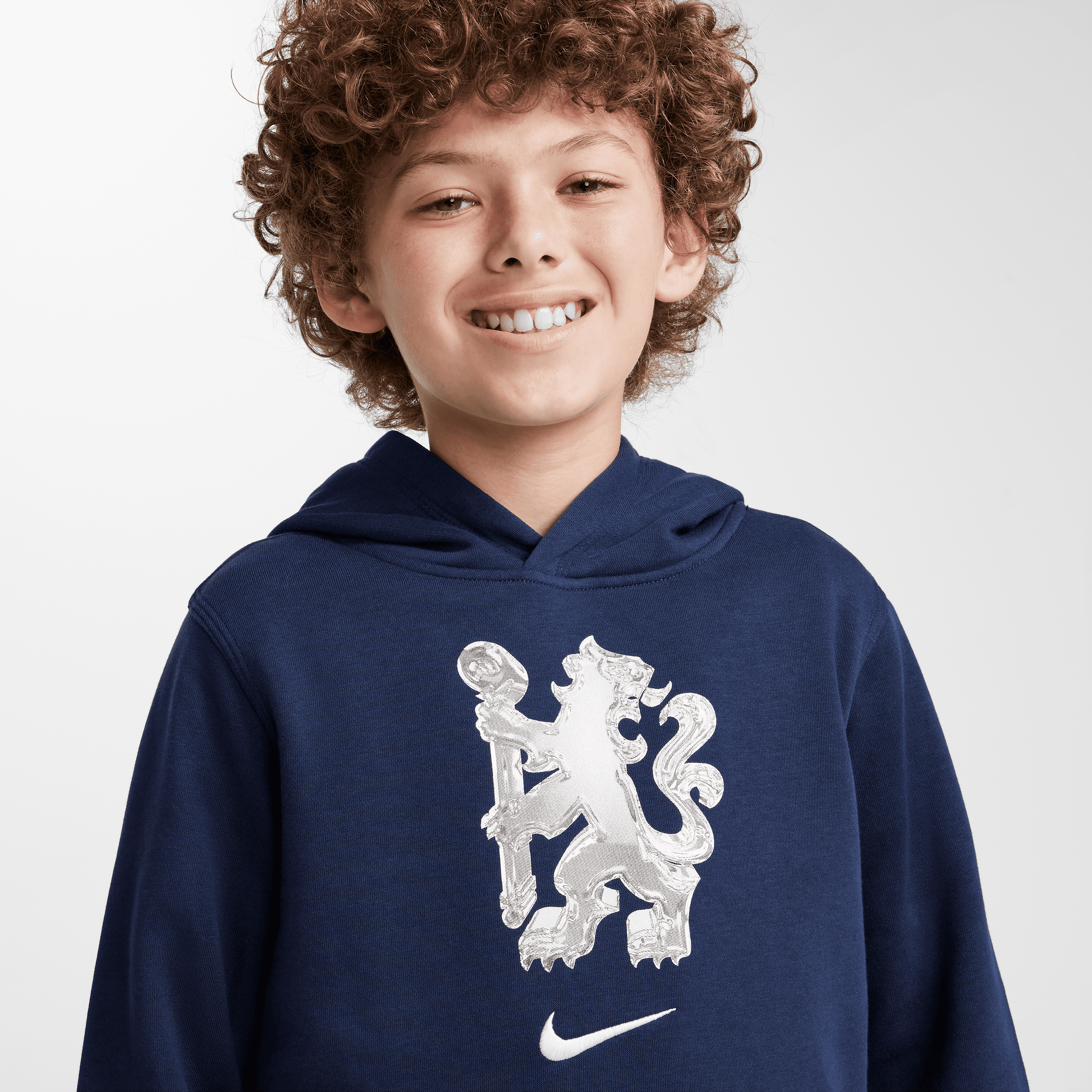 Nike Chelsea FC Big Kids' Fleece Pullover Soccer Hoodie