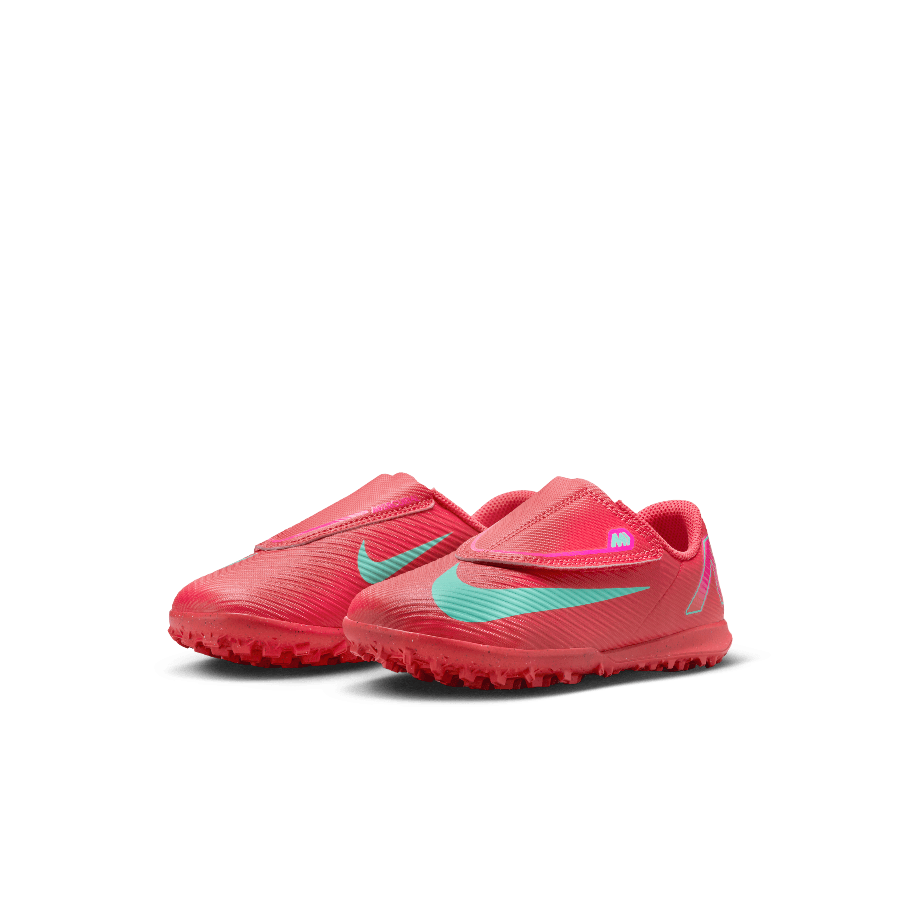 Nike Jr. Mercurial Vapor 16 Club Little Kids' TF Low-Top Soccer Shoes-EMBER GLOW/AURORA GREEN