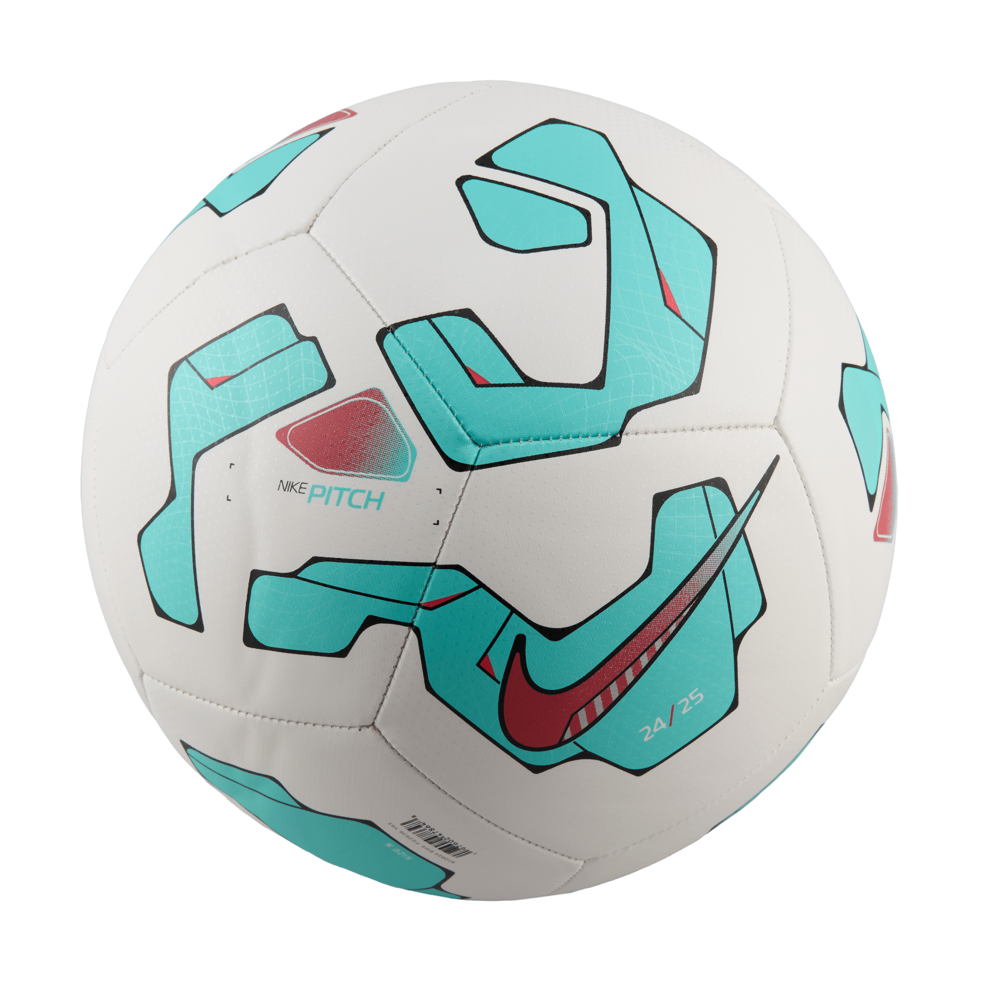 Nike Pitch Soccer Ball-White/Aurora Green/Ember Glow