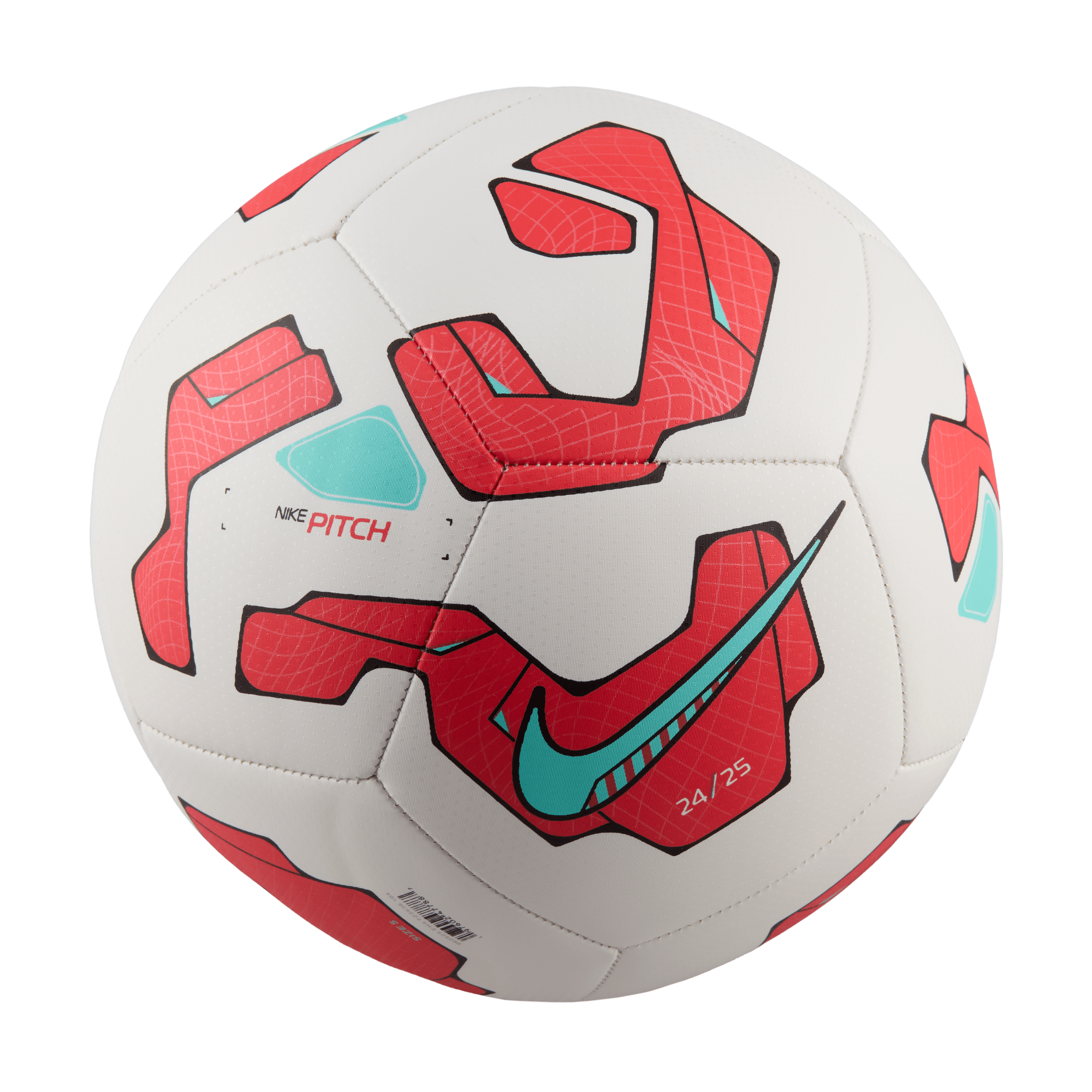 Nike Pitch Soccer Ball-White/Ember Glow/Aurora Green