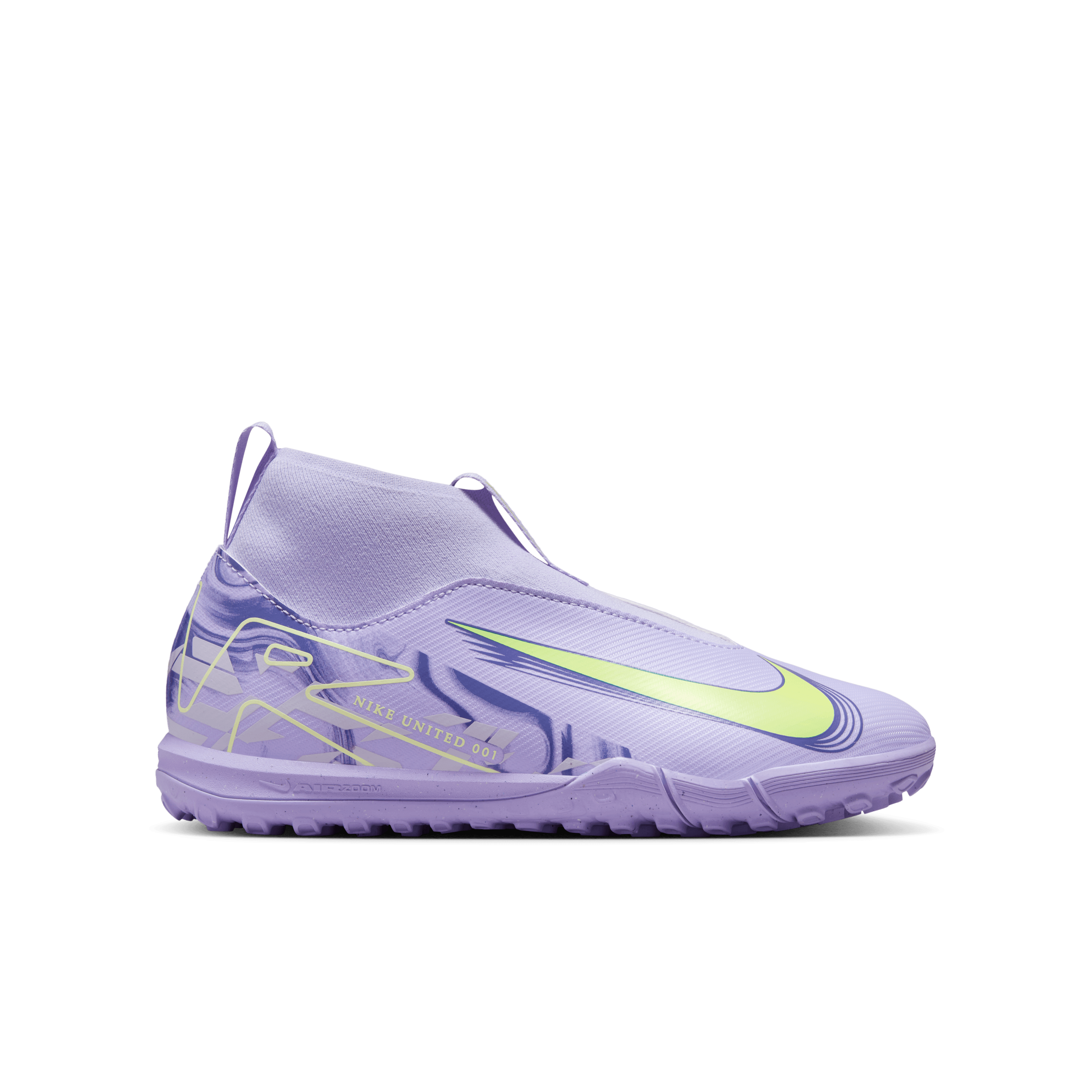 Nike United Jr. Mercurial Superfly Turf 10 Academy-Purple Agate/Barely Volt