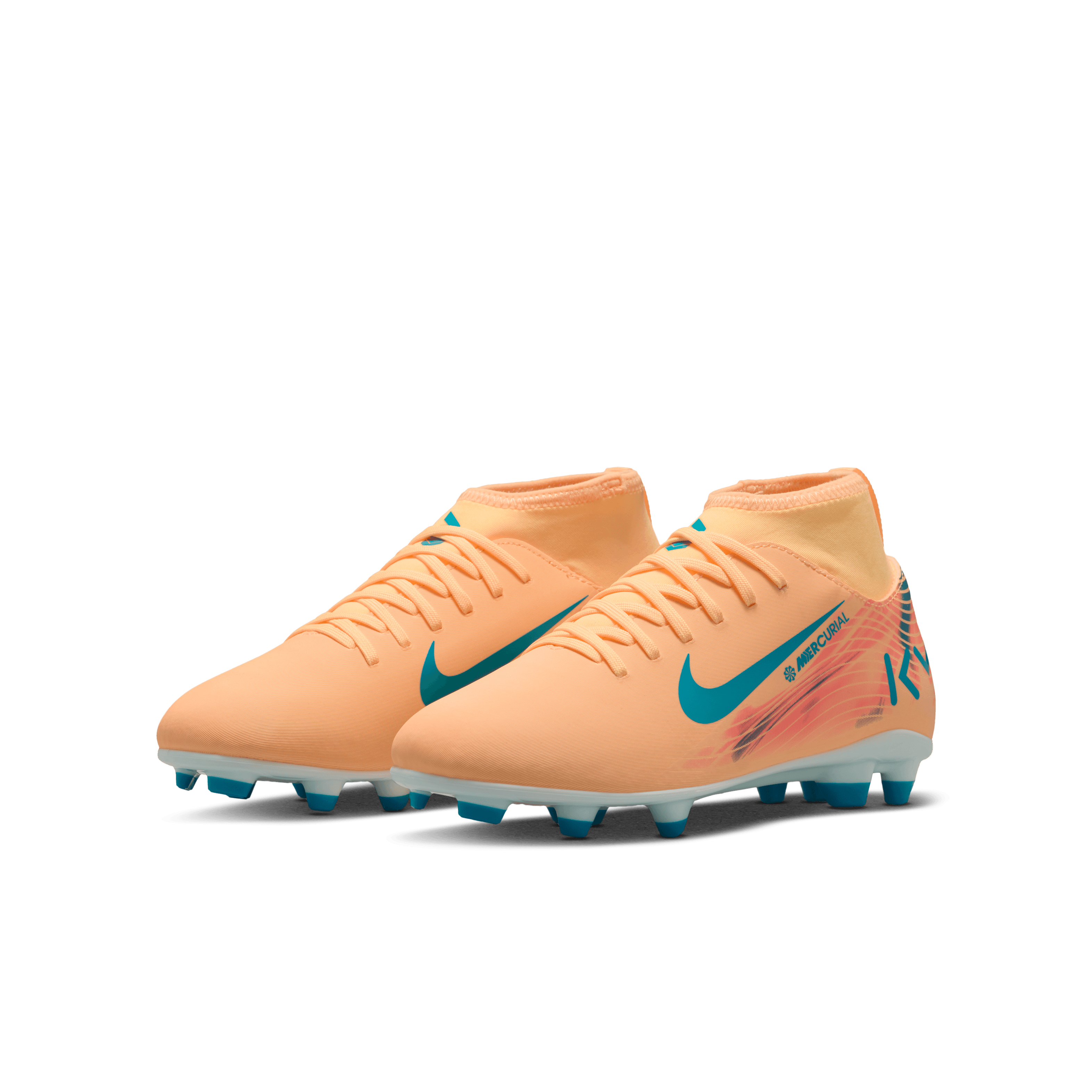 Nike Jr. Mercurial Superfly 10 Club "Kylian Mbappé" FG/MG -Melon Tint/neo Turq-igloo