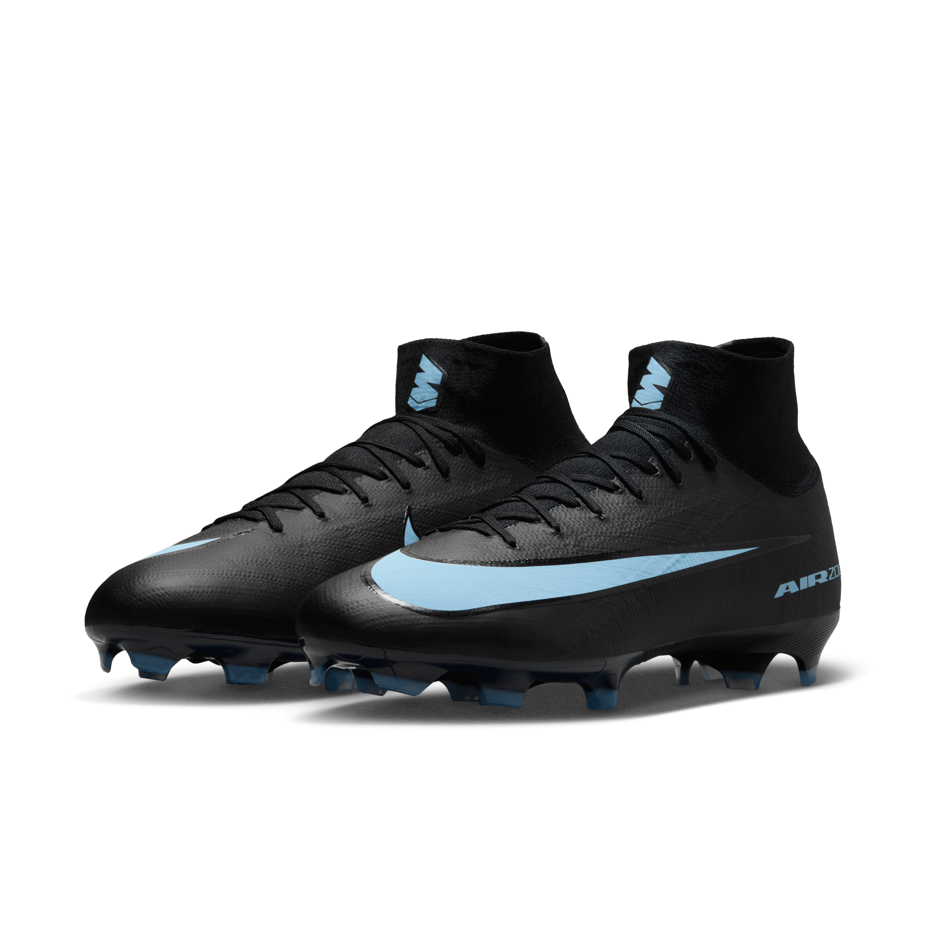 Nike Mercurial Superfly 10 Pro FG High-Top Soccer Cleats-Black/ice Blue