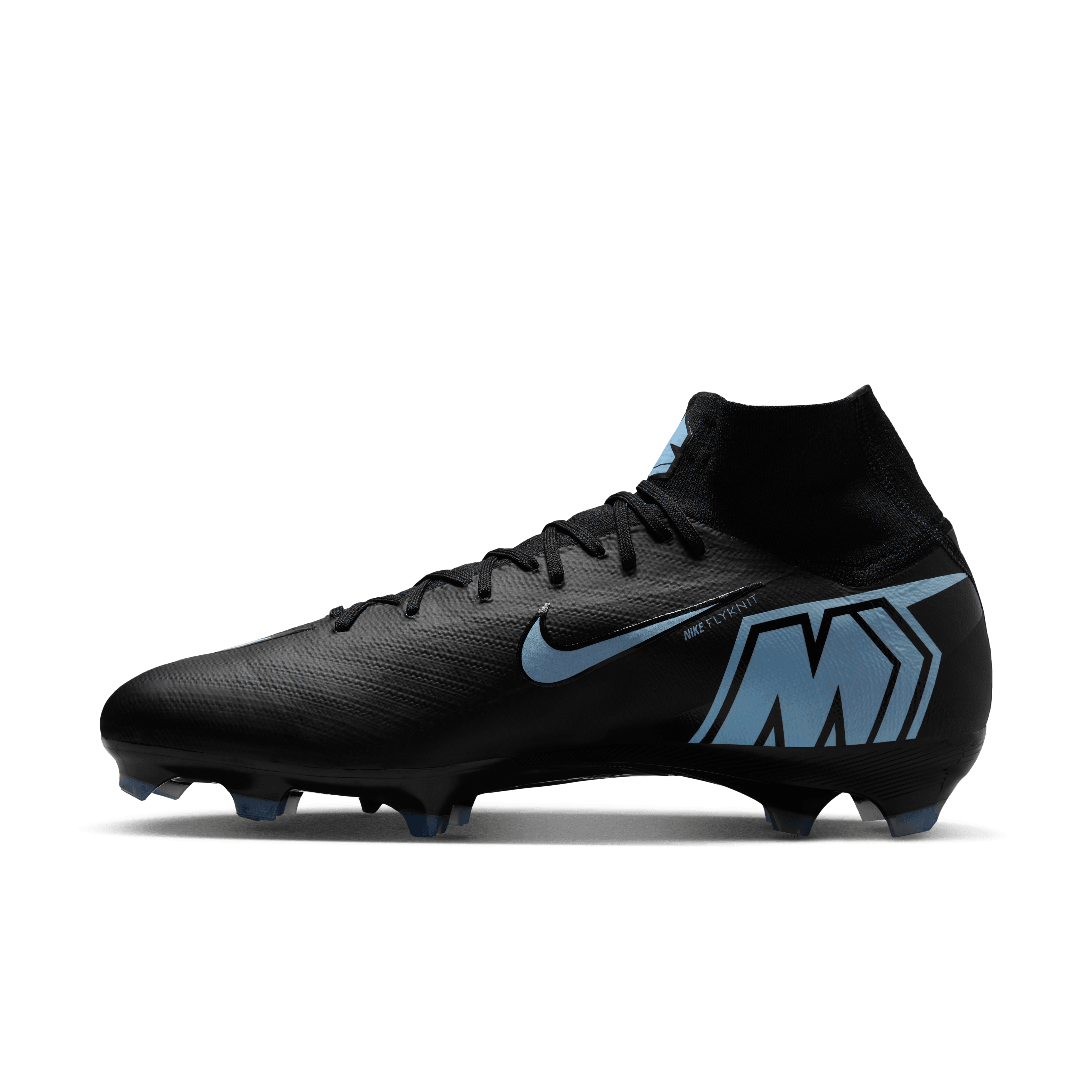 Nike Mercurial Superfly 10 Pro FG High-Top Soccer Cleats-Black/ice Blue