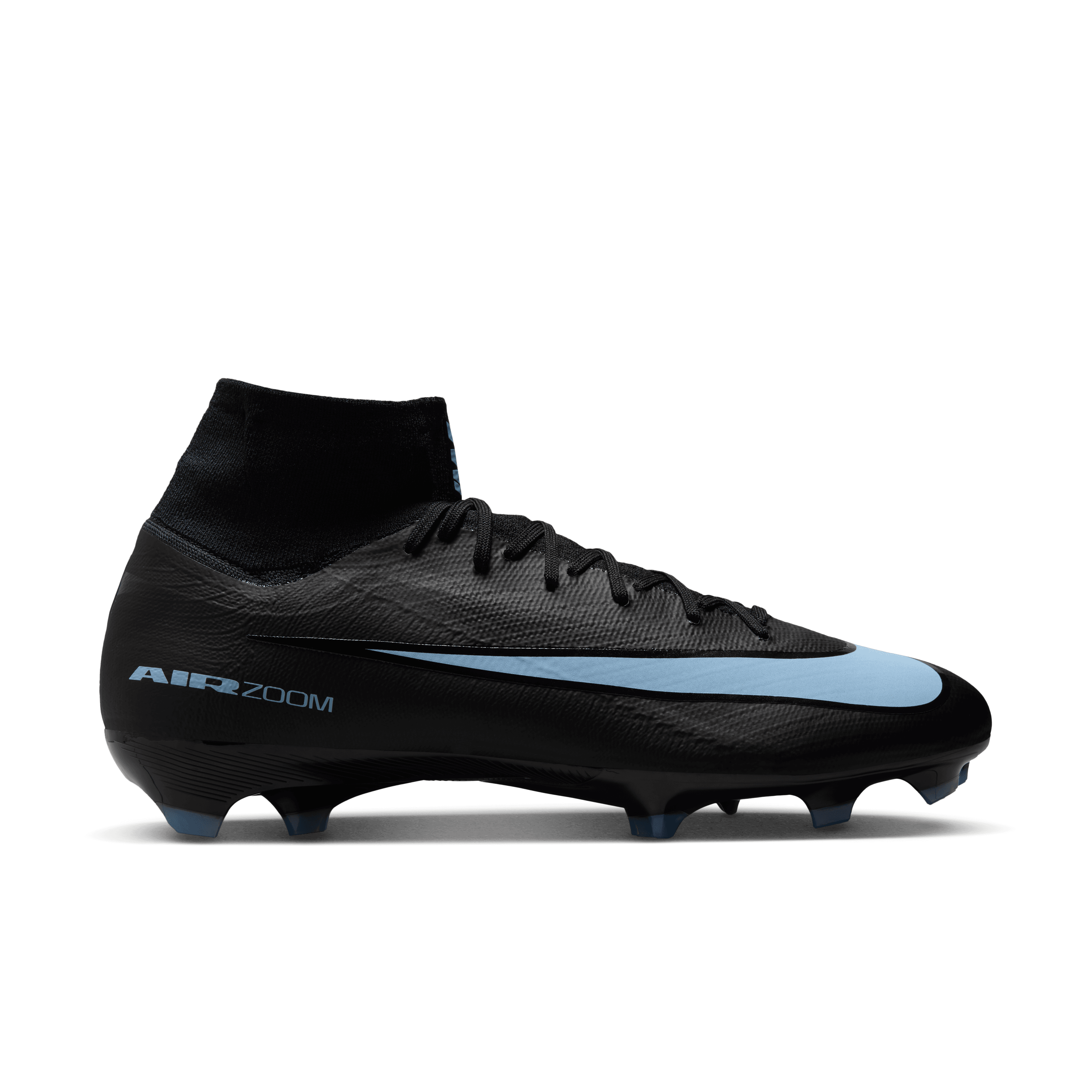 Nike Mercurial Superfly 10 Pro FG High-Top Soccer Cleats-Black/ice Blue
