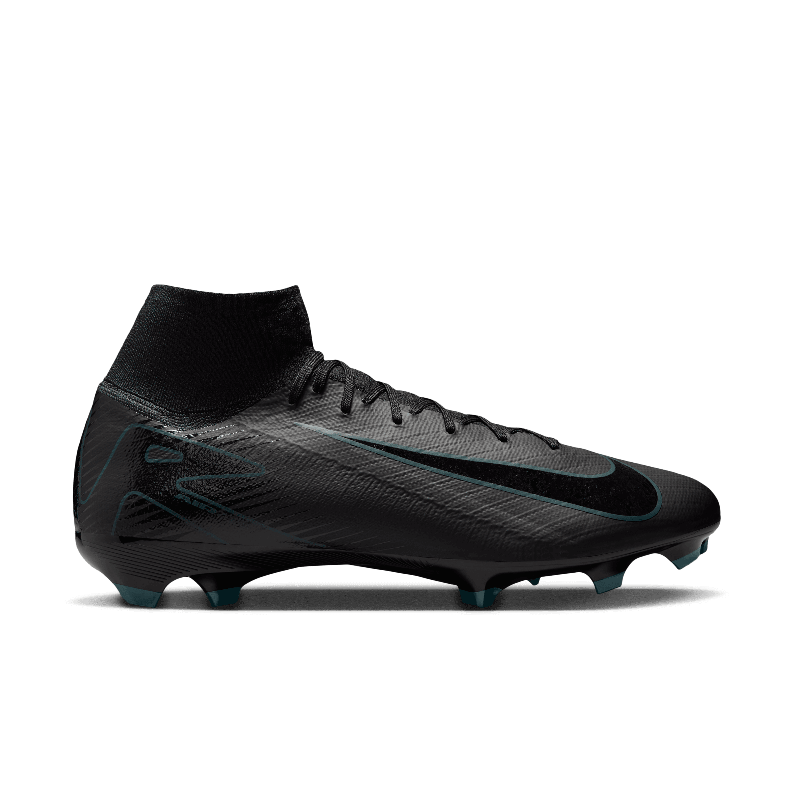 Nike Mercurial Superfly 10 Pro FG High-Top Soccer Cleats-Black/Deep Jungle