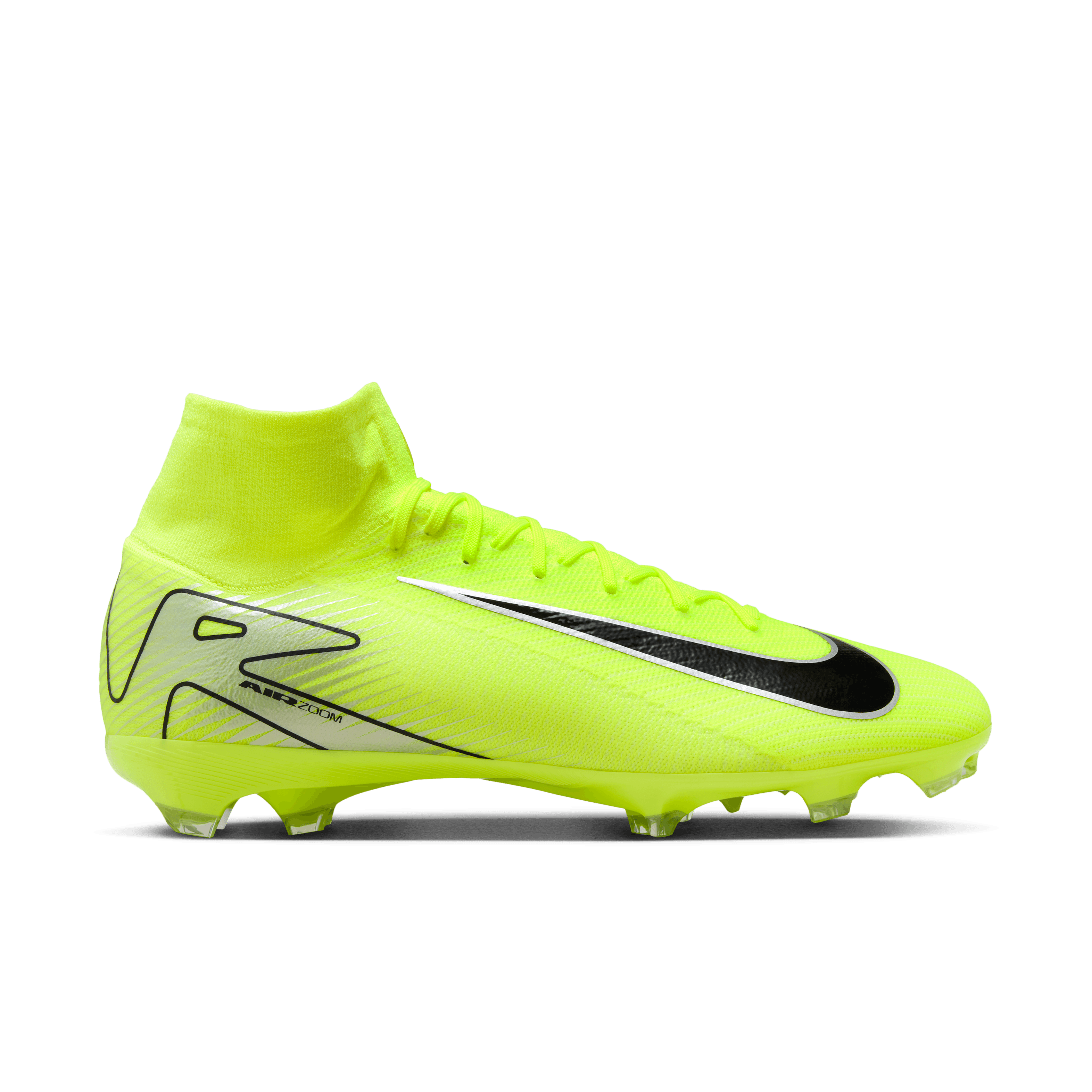 Nike Mercurial Superfly 10 Pro FG High-Top Soccer Cleats-Volt/Black