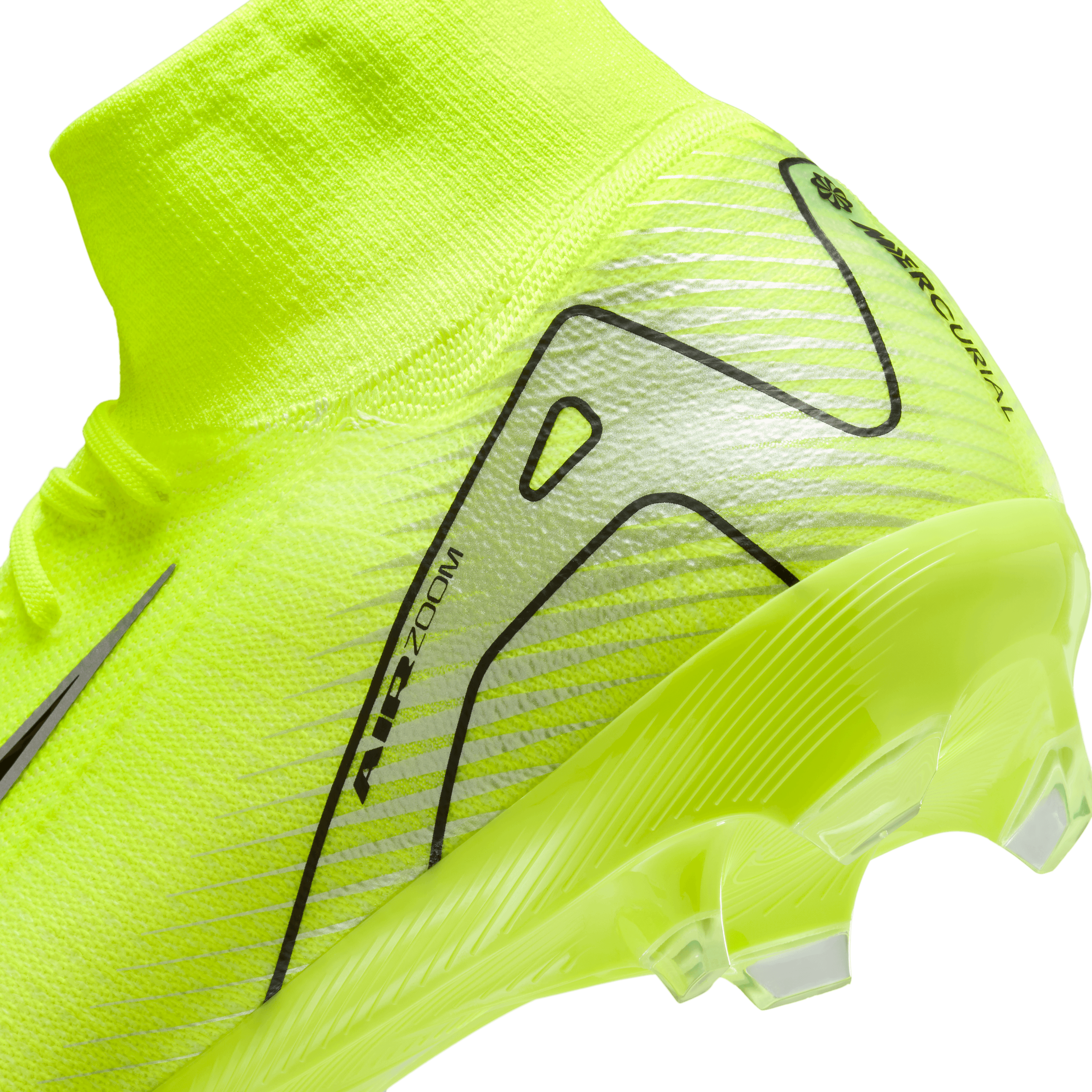 Nike Mercurial Superfly 10 Pro FG High-Top Soccer Cleats-Volt/Black