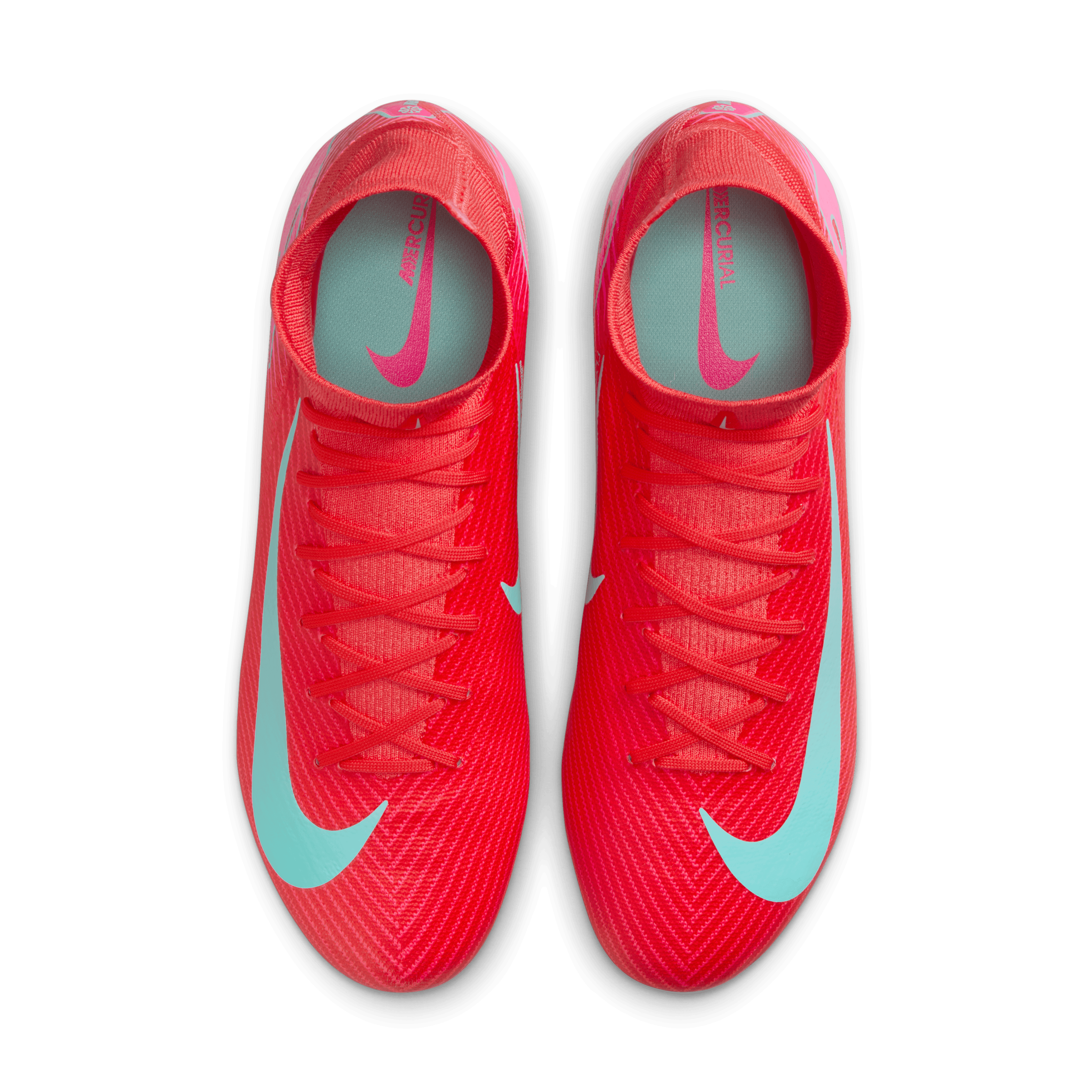 Nike Mercurial Superfly 10 Pro FG High-Top Soccer Cleats-Ember Glow/Aurora Green