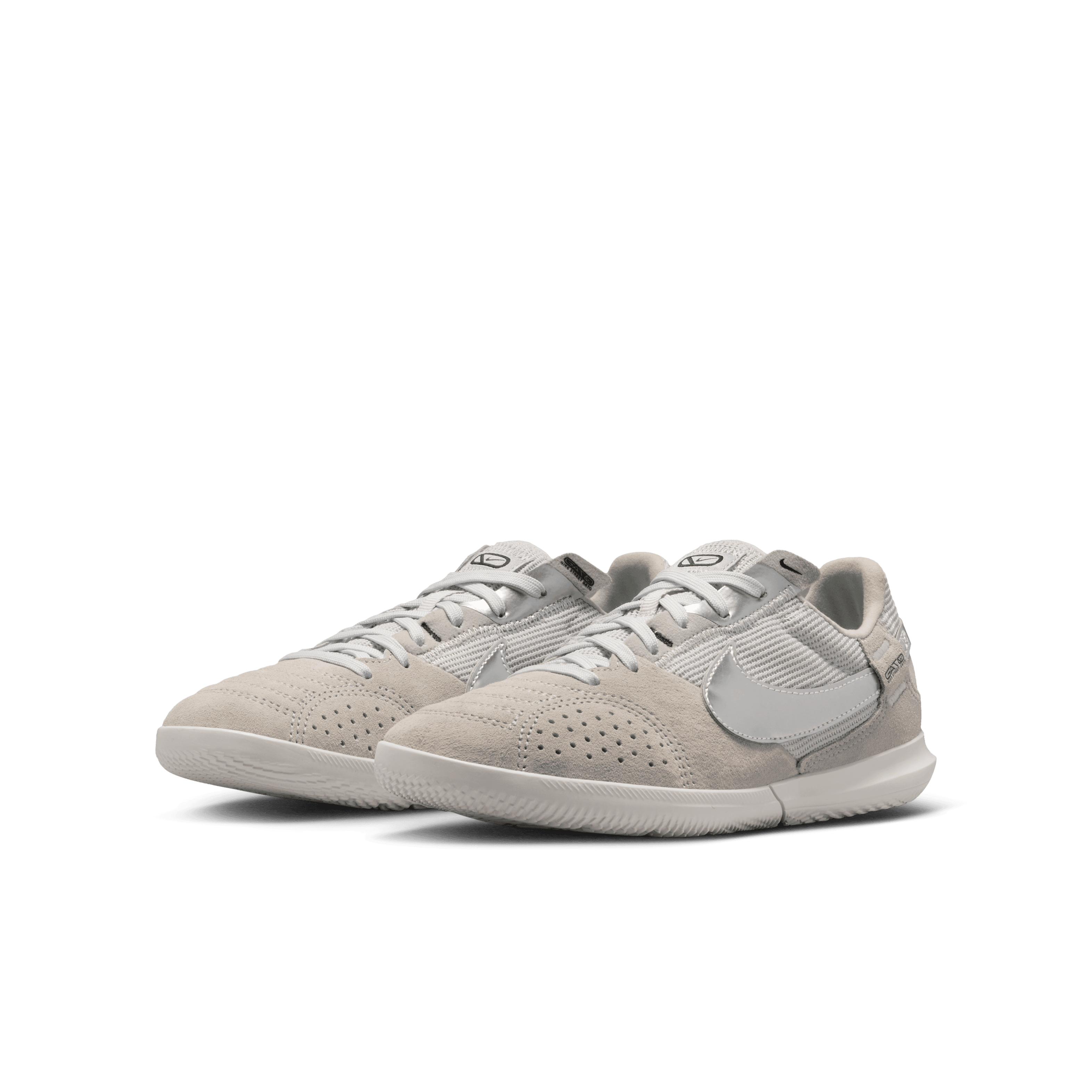 Nike Jr. Streetgato Little/Big Kids' Soccer Shoes-LT SMOKE GREY/METALLIC SILVER