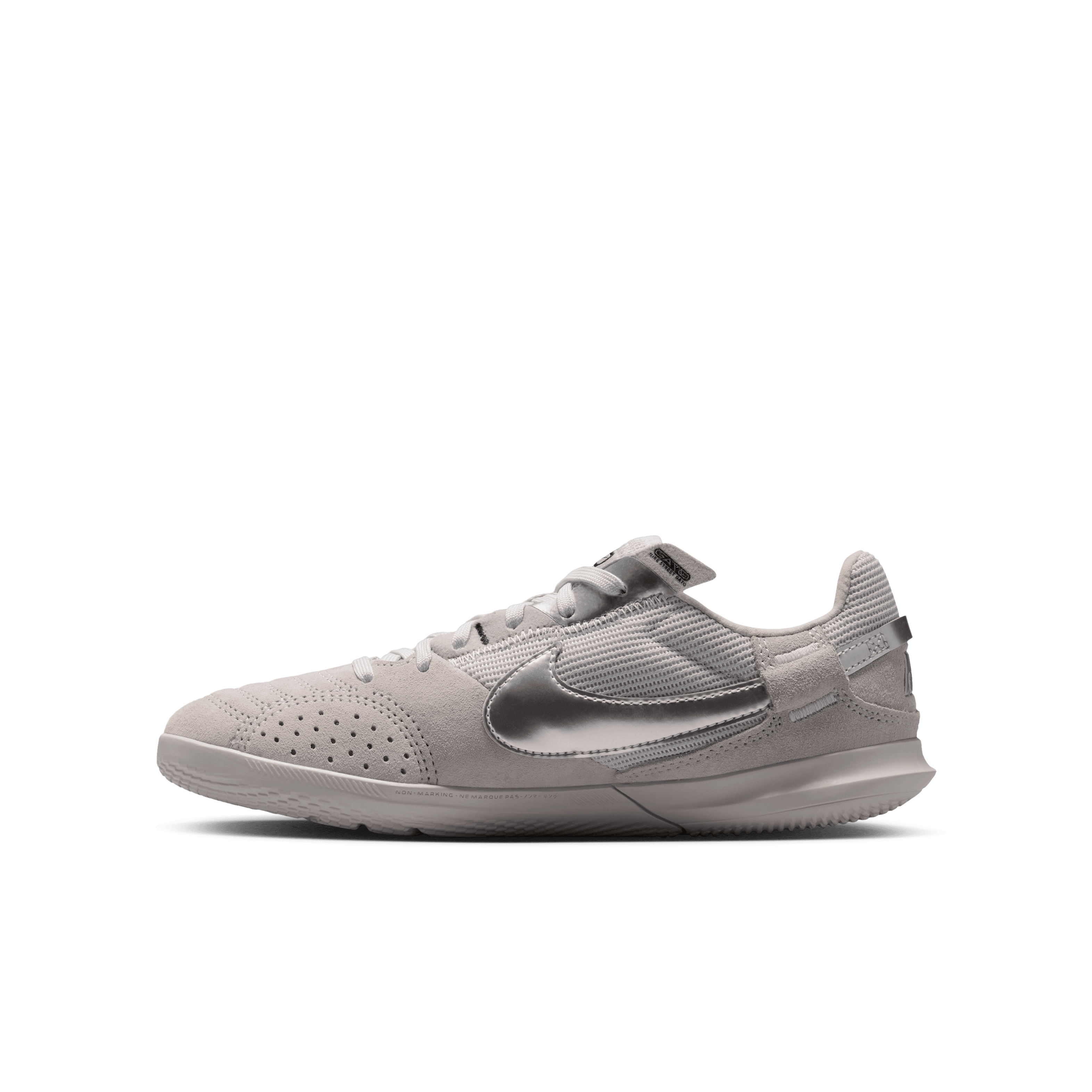 Nike Jr. Streetgato Little/Big Kids' Soccer Shoes-LT SMOKE GREY/METALLIC SILVER