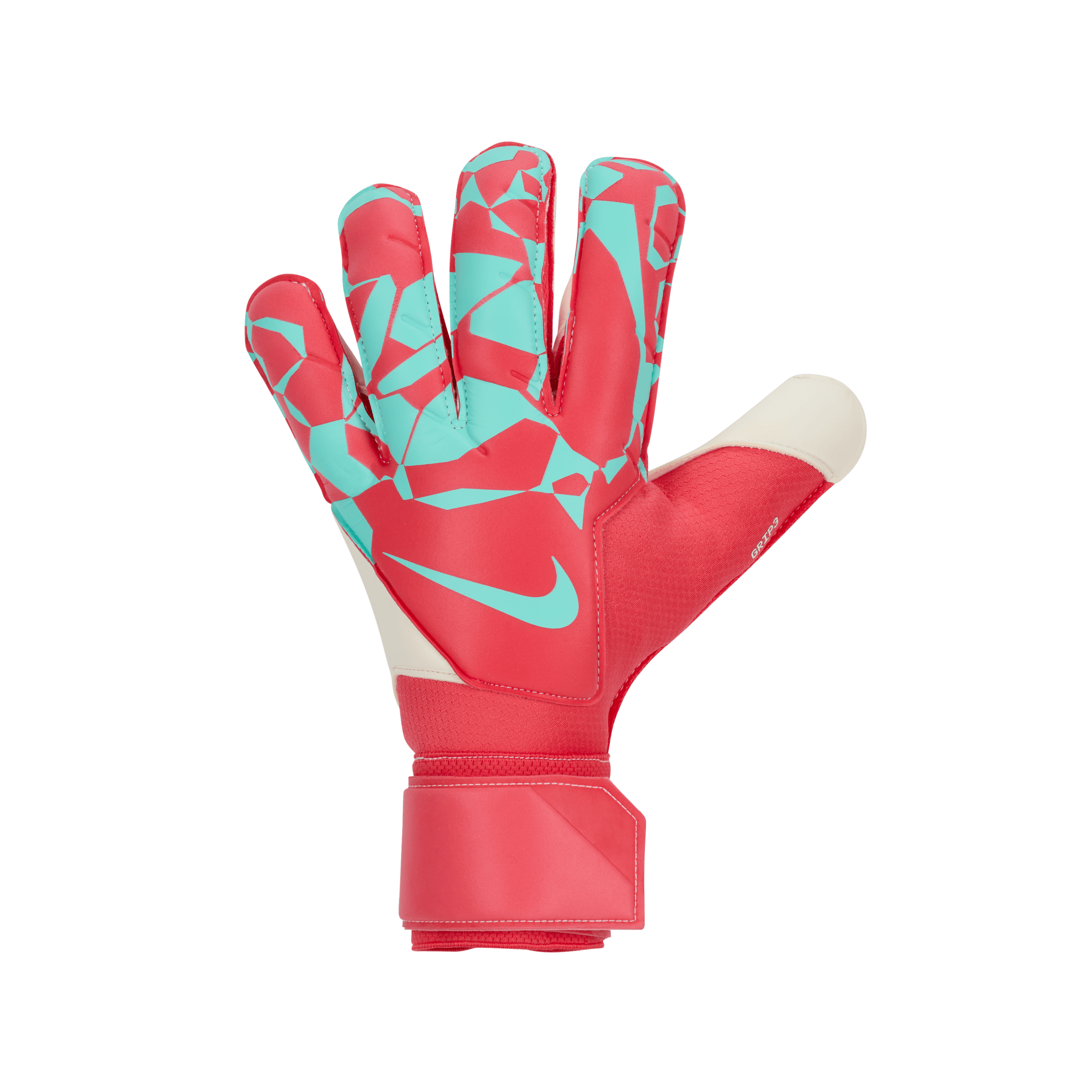 Nike Grip3 Goalkeeper Soccer Gloves-Ember Glow/Aurora Green