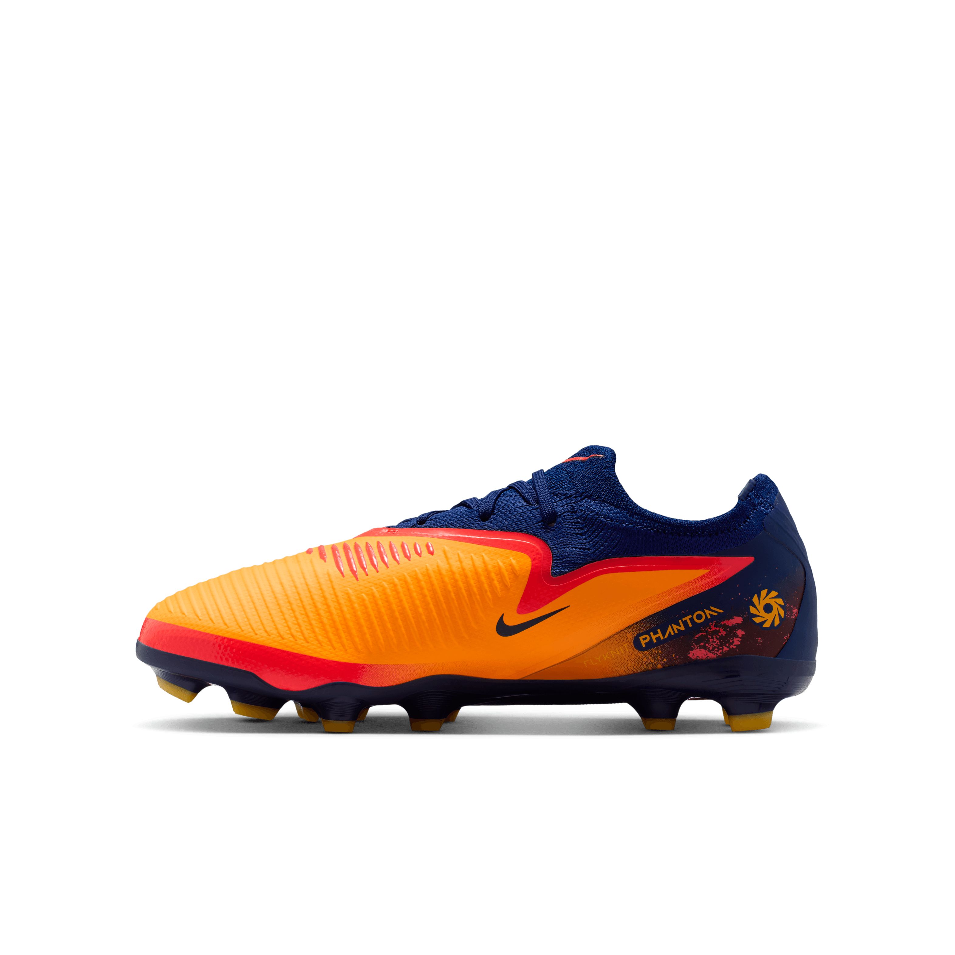 Nike Jr. Phantom 6 Low Pro "Erling Haaland FG/MG-Laser Orange/lemon Venom-blue Void