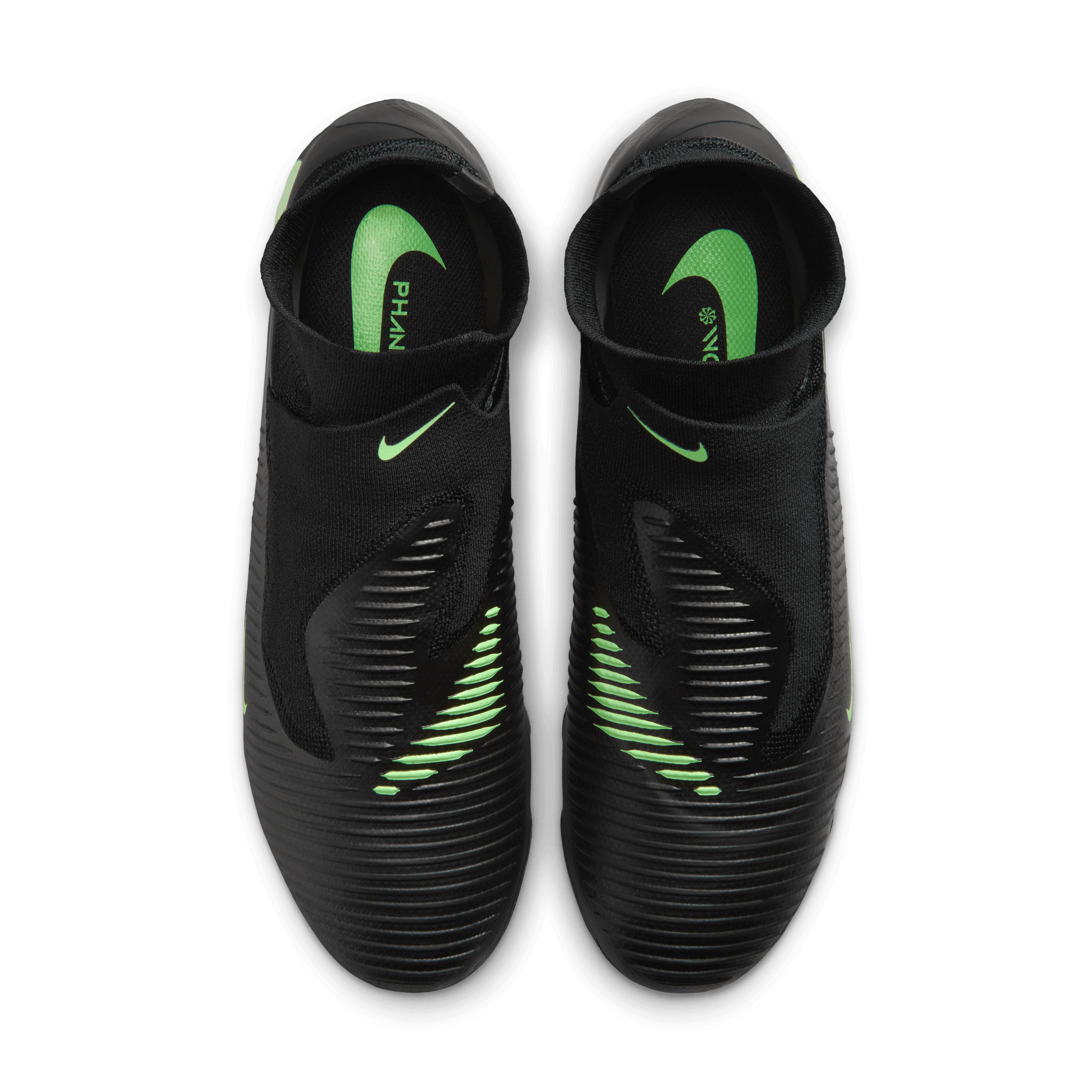 Nike Phantom 6 High Pro Firm-Ground Soccer Cleats- Black/Black/Illusion Green